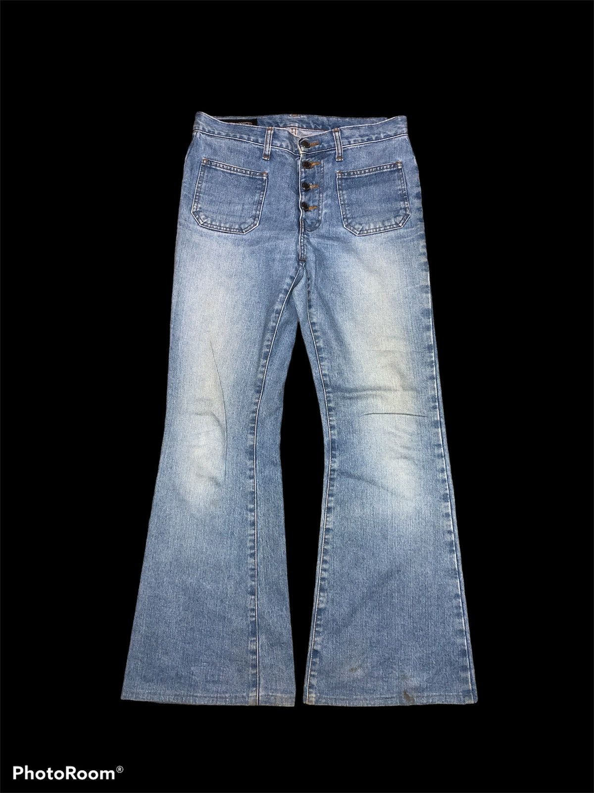 Hypebeast FLARED⚡️⚡️AMERICANINO WASHED BLUE DENIM Size US 31 - 1 Thumbnail