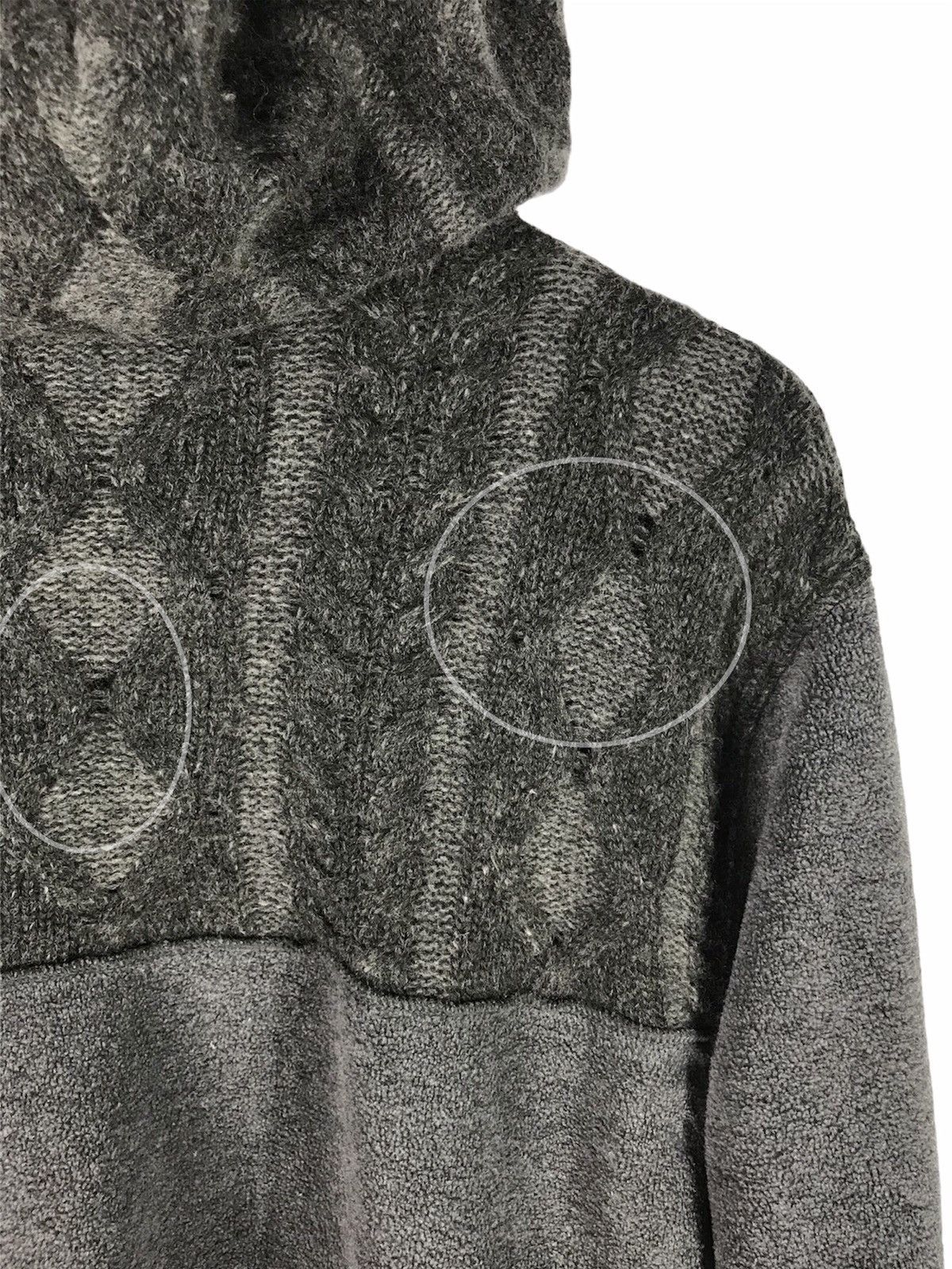 Japanese Brand JEAN JAURES ARGYLE HERRINGBONE KNIT HOODIE Size US L / EU 52-54 / 3 - 12 Thumbnail