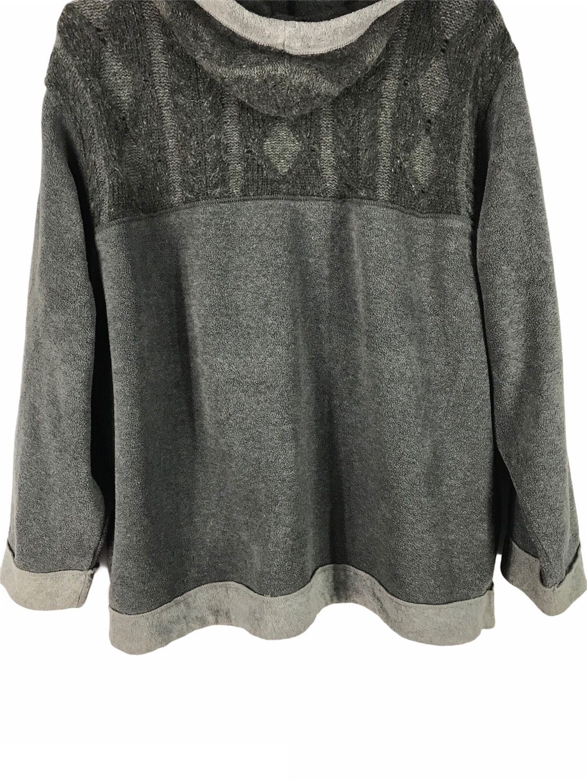 Japanese Brand JEAN JAURES ARGYLE HERRINGBONE KNIT HOODIE Size US L / EU 52-54 / 3 - 8 Thumbnail