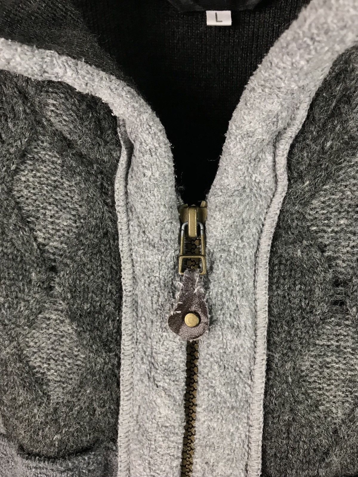 Japanese Brand JEAN JAURES ARGYLE HERRINGBONE KNIT HOODIE Size US L / EU 52-54 / 3 - 18 Thumbnail