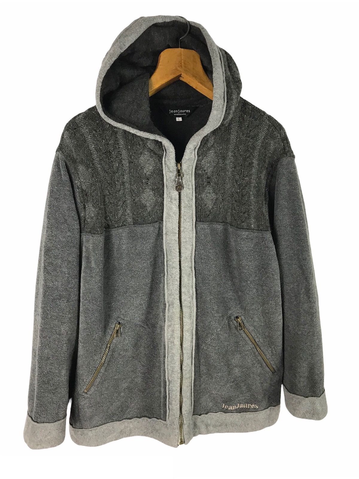 Japanese Brand JEAN JAURES ARGYLE HERRINGBONE KNIT HOODIE Size US L / EU 52-54 / 3 - 1 Thumbnail