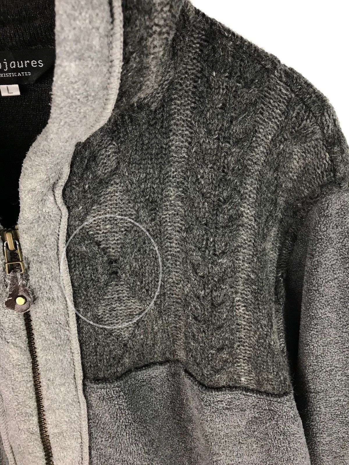 Japanese Brand JEAN JAURES ARGYLE HERRINGBONE KNIT HOODIE Size US L / EU 52-54 / 3 - 17 Thumbnail
