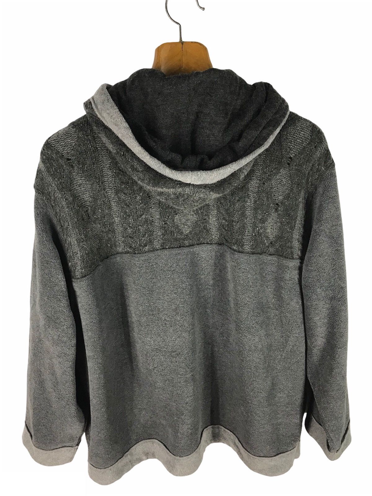Japanese Brand JEAN JAURES ARGYLE HERRINGBONE KNIT HOODIE Size US L / EU 52-54 / 3 - 7 Thumbnail