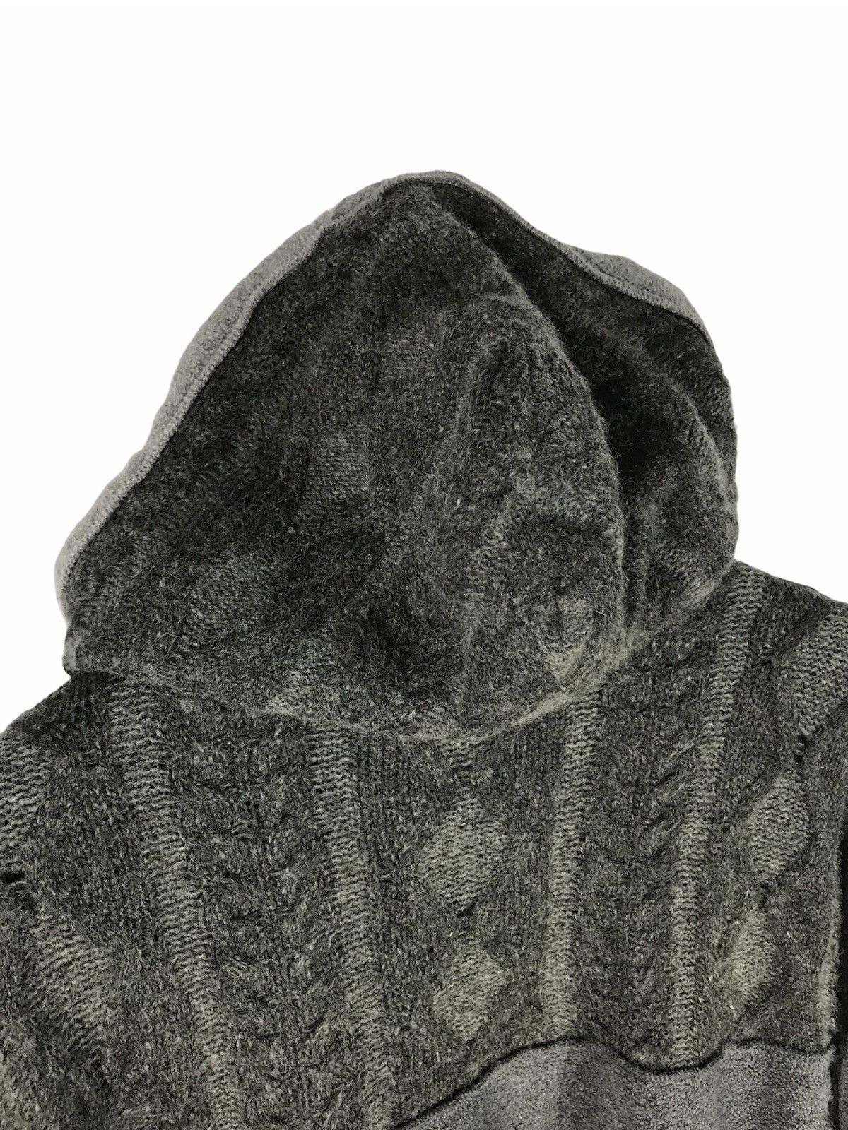 Japanese Brand JEAN JAURES ARGYLE HERRINGBONE KNIT HOODIE Size US L / EU 52-54 / 3 - 10 Thumbnail