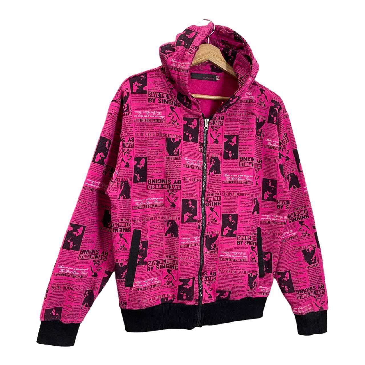 Vintage Vintage Save The World By Singing Allover Print Zipper Hoodi Size US S / EU 44-46 / 1 - 2 Thumbnail