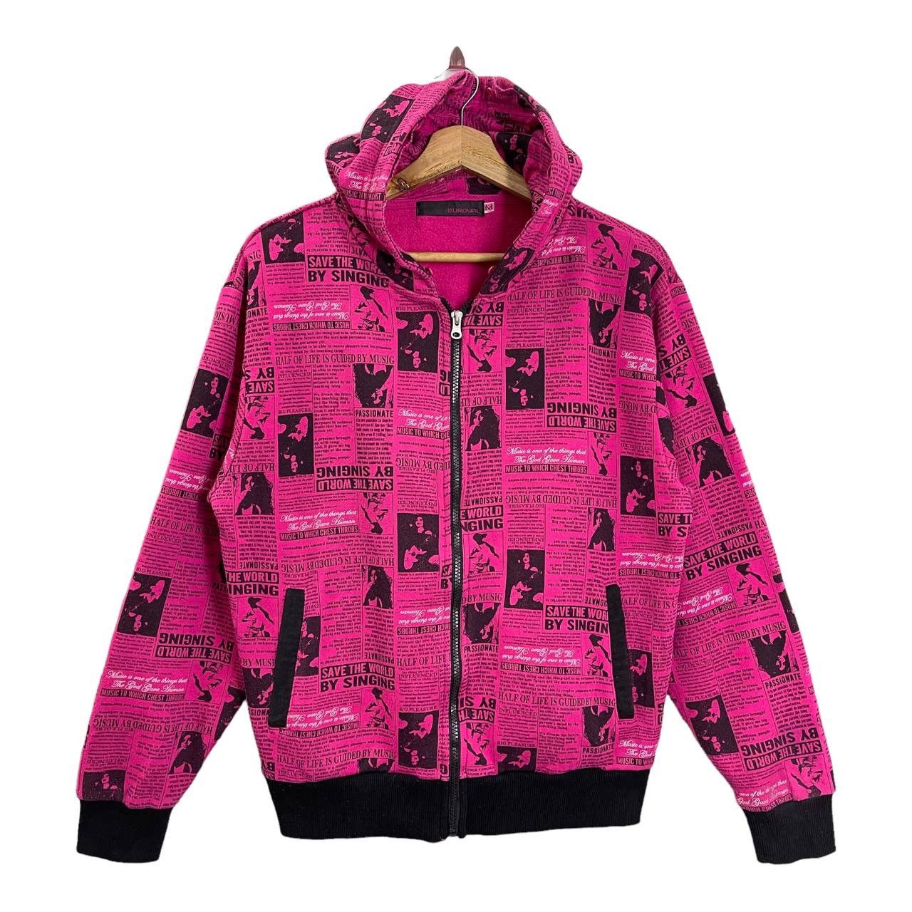 Vintage Vintage Save The World By Singing Allover Print Zipper Hoodi Size US S / EU 44-46 / 1 - 1 Thumbnail