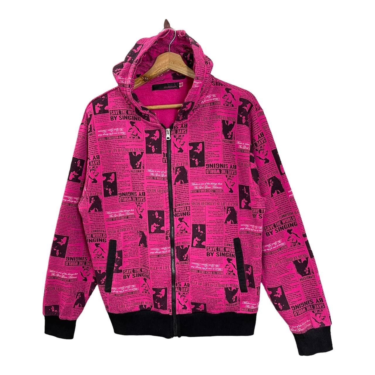 Vintage Vintage Save The World By Singing Allover Print Zipper Hoodi Size US S / EU 44-46 / 1 - 3 Thumbnail
