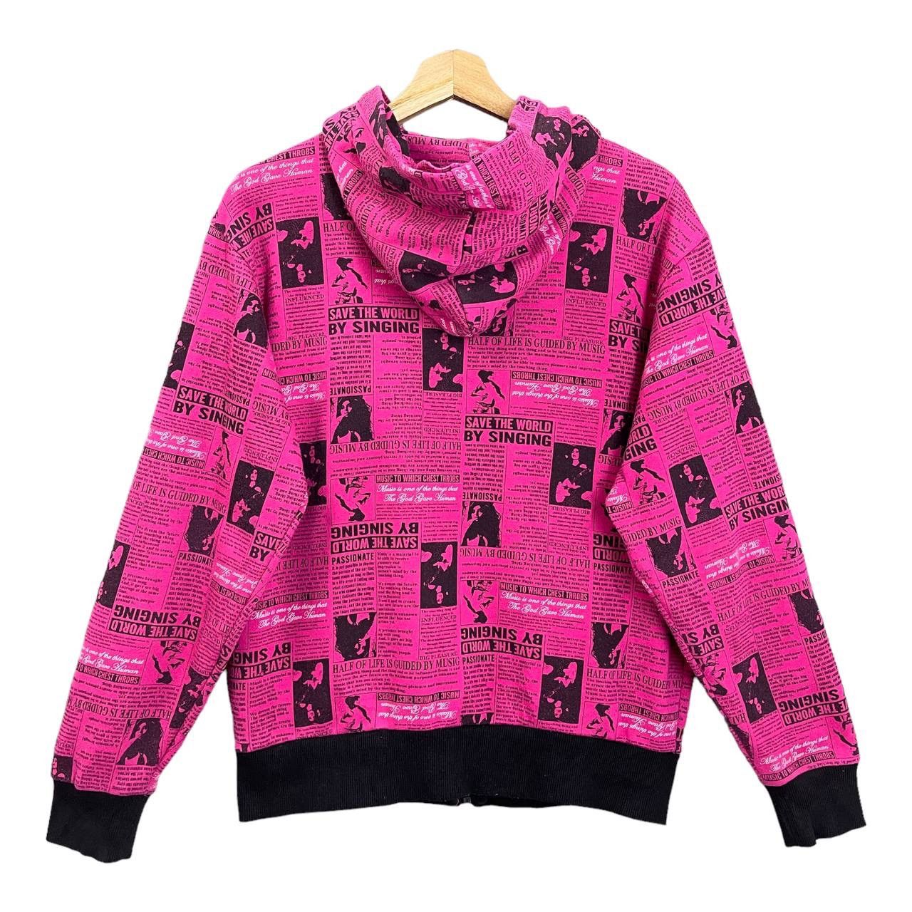 Vintage Vintage Save The World By Singing Allover Print Zipper Hoodi Size US S / EU 44-46 / 1 - 7 Thumbnail