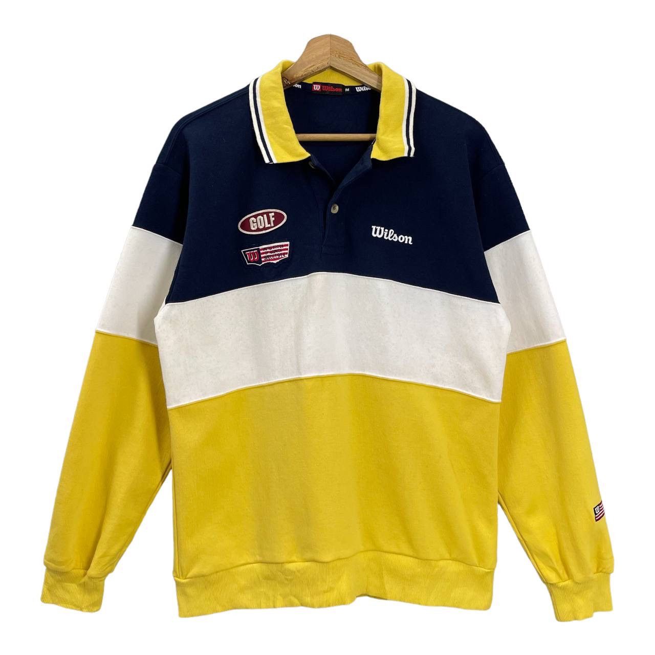 Vintage Vintage 90s Wilson Collar Sweatshirt Size M Size US M / EU 48-50 / 2 - 1 Thumbnail