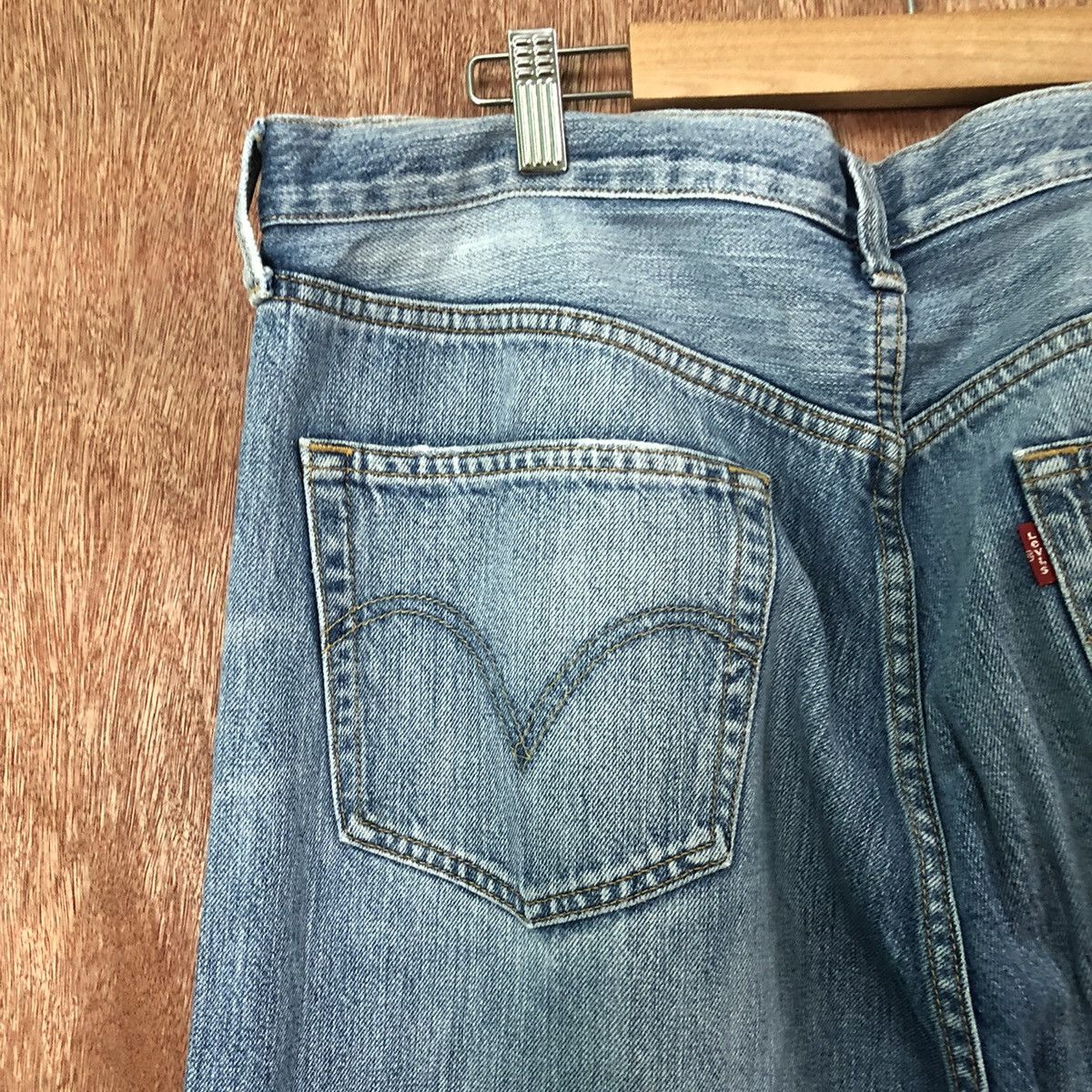 Levi's 501 Levis Blue Distressed Denim jeans pants #6374 Size US 35 - 12 Thumbnail