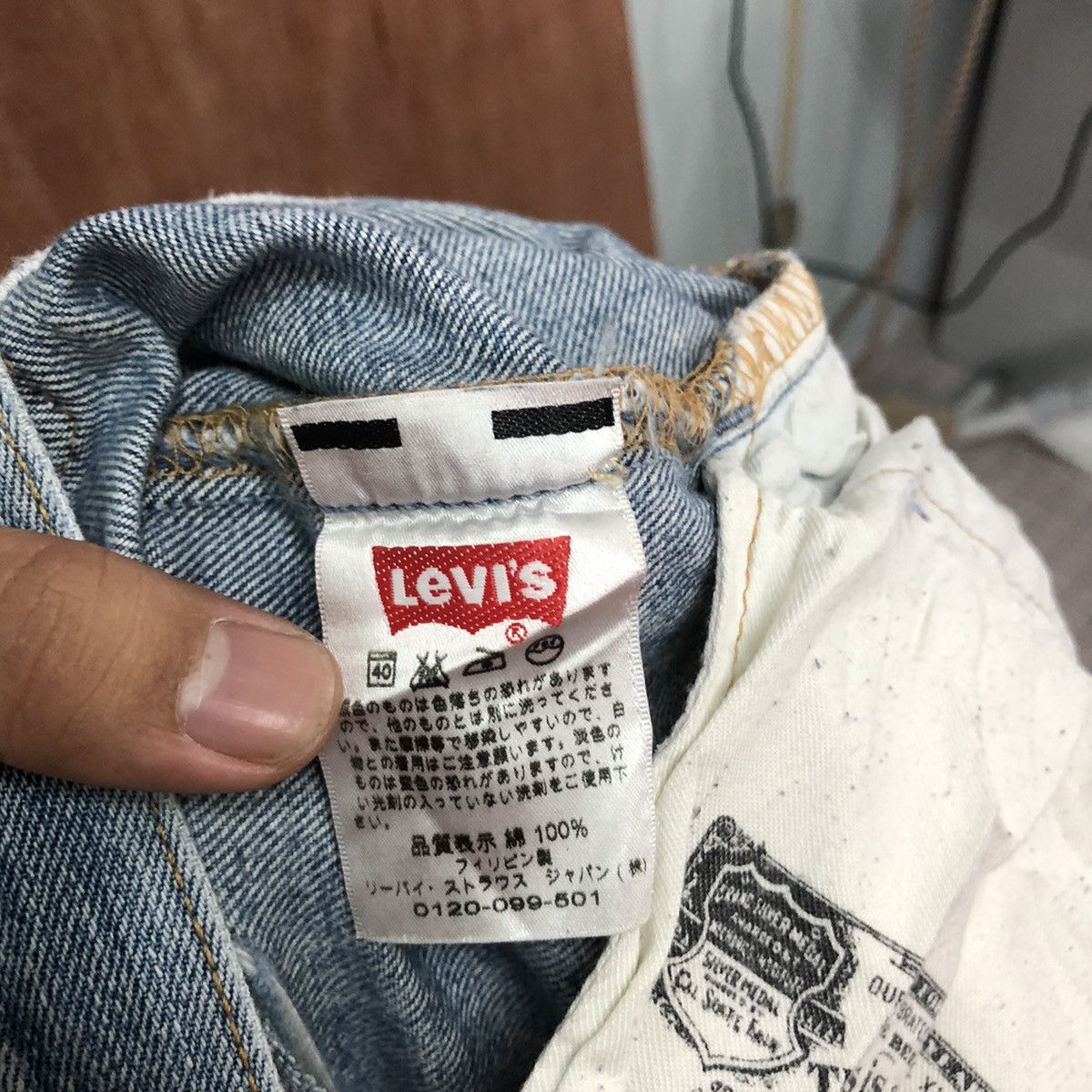 Levi's 501 Levis Blue Distressed Denim jeans pants #6374 Size US 35 - 15 Thumbnail