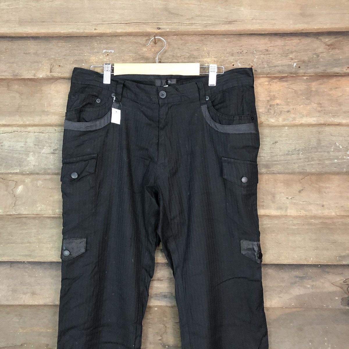 Japanese Brand DL Lasu Homme Black Multipocket Tactical Cargo Pants #1887 Size US 32 / EU 48 - 2 Thumbnail