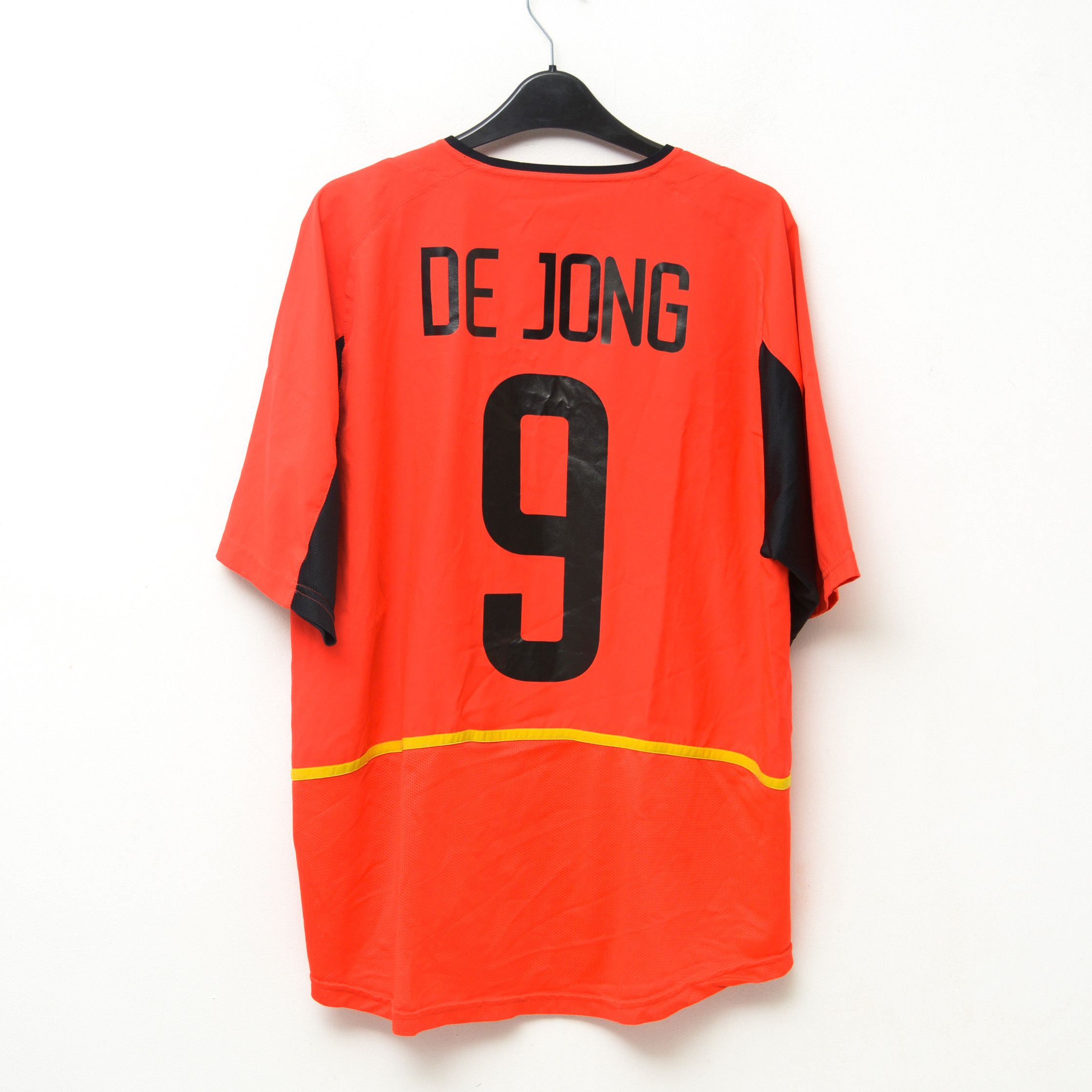 Nike × Vintage Belgium Mens L Football Home Jersey 2002 2004 Top #9 De Jong Size US L / EU 52-54 / 3 - 1 Thumbnail
