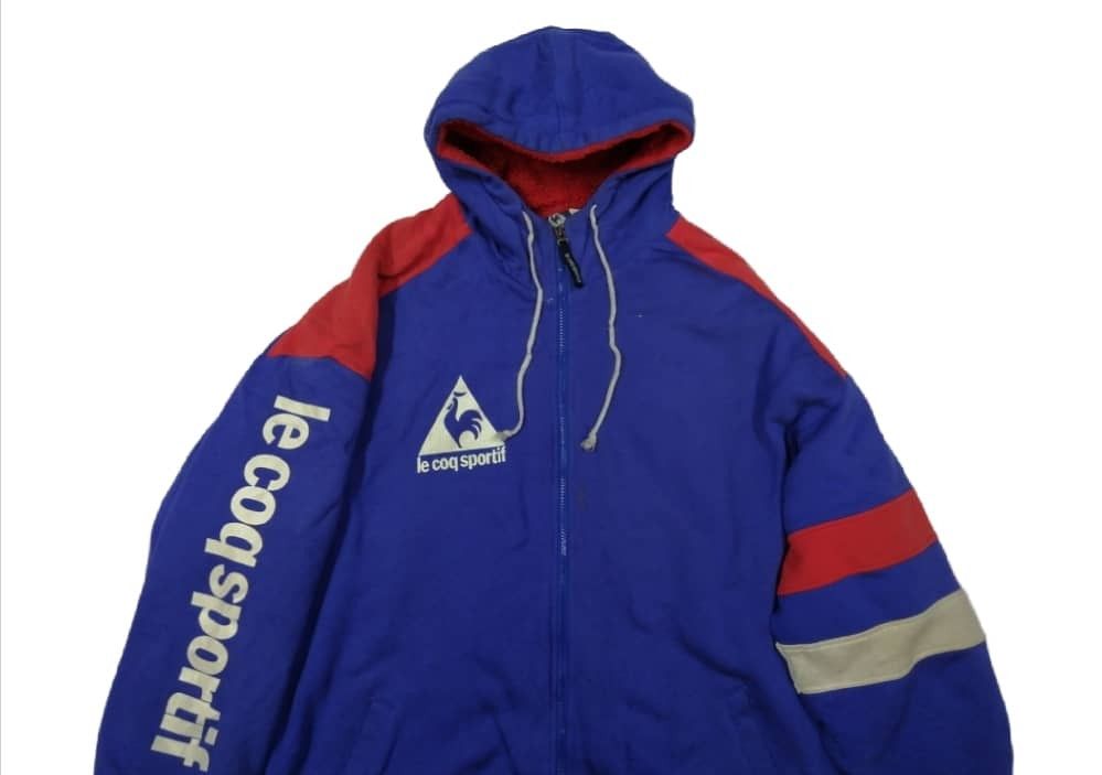 Le Coq Sportif × Vintage Le Coq Sportif Hoodie Sweater Oversized Size US XL / EU 56 / 4 - 4 Thumbnail