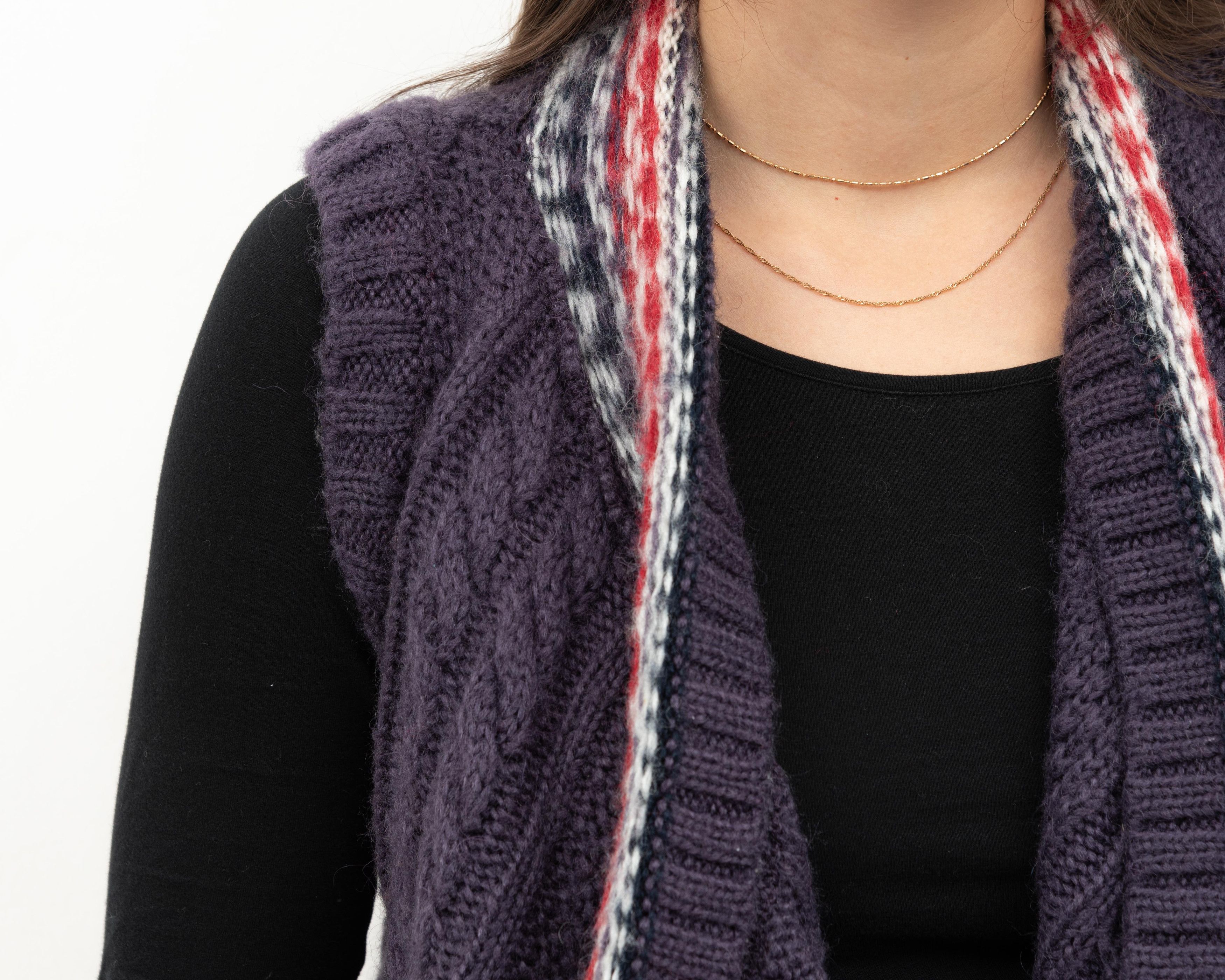 Other × Vintage Wool Vest Tank Gilet Cardigan Waistcoat Fringe Winter Warm Size S / US 4 / IT 40 - 4 Thumbnail