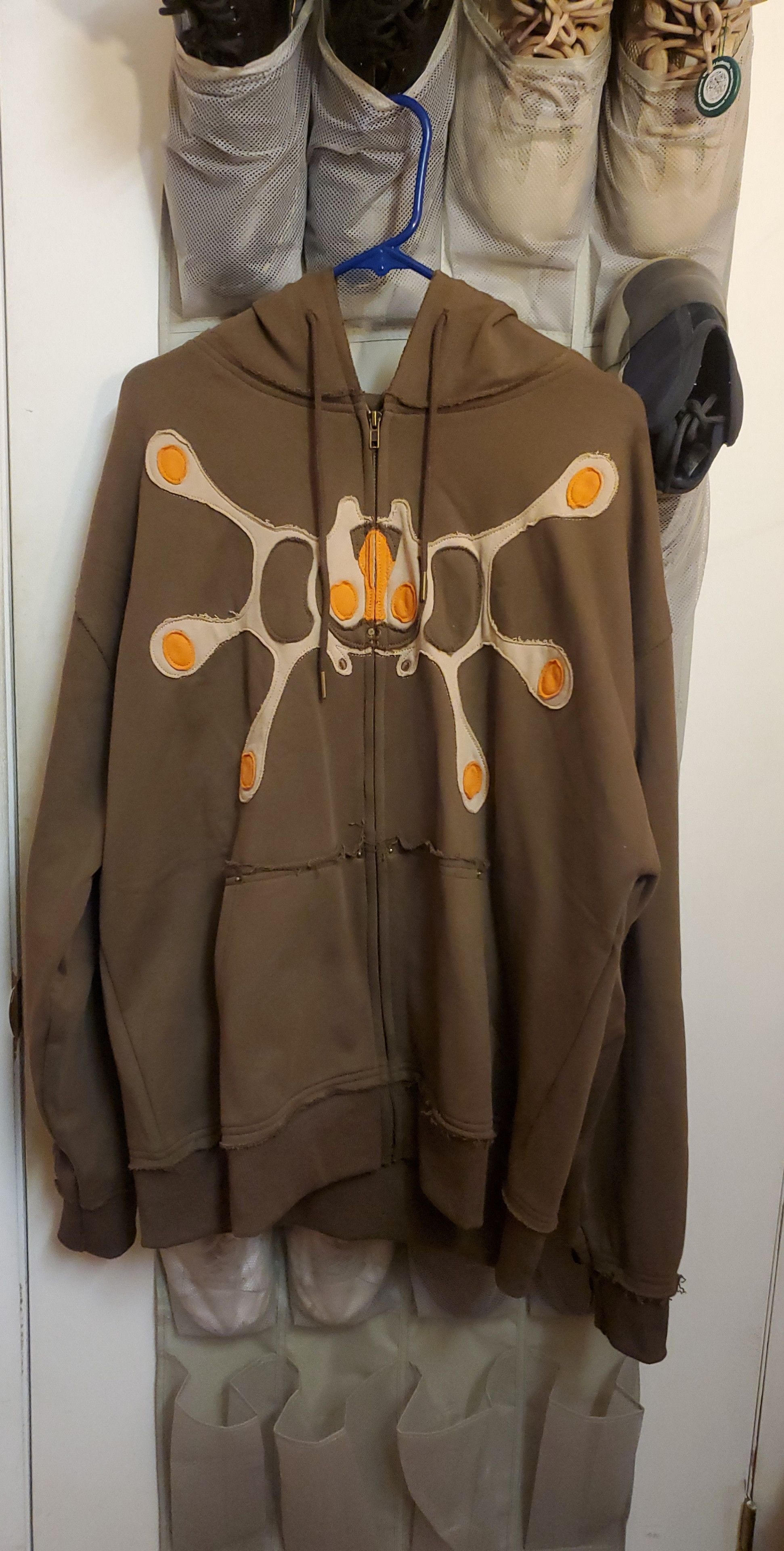 Happy99 HAPPY99 Angel99 Zip-Up Hoodie - Brown/Orange XXL | Grailed