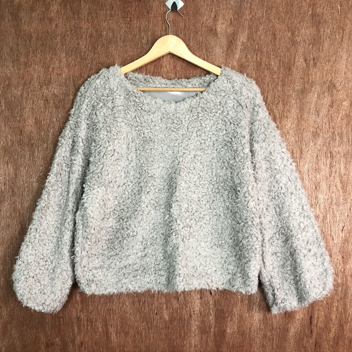 Vintage Japan Brand Grey Mohair shag shaggy Knitwear #c360 Size M / US 6-8 / IT 42-44 - 3 Thumbnail