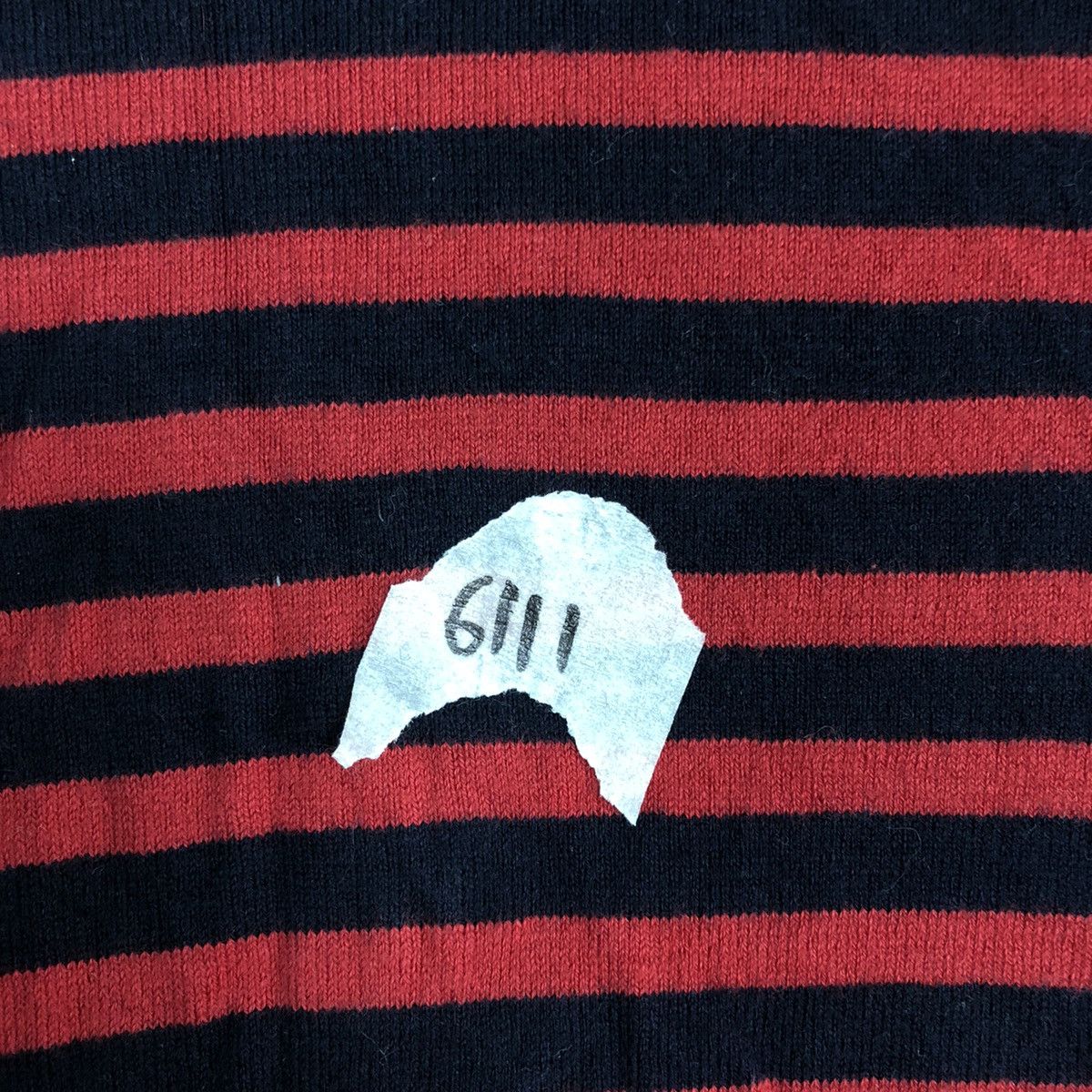Japanese Brand × OVER THE STRiPES Banana Republic Stripes Black Red Cardigan #6111 Size US XS / EU 42 / 0 - 12 Thumbnail