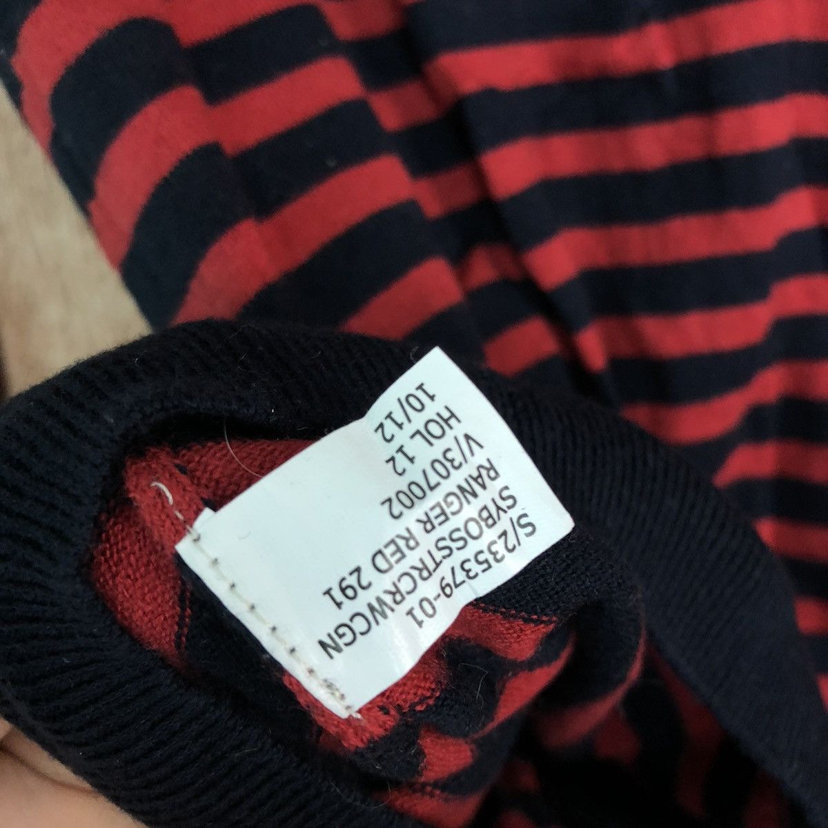 Japanese Brand × OVER THE STRiPES Banana Republic Stripes Black Red Cardigan #6111 Size US XS / EU 42 / 0 - 11 Thumbnail