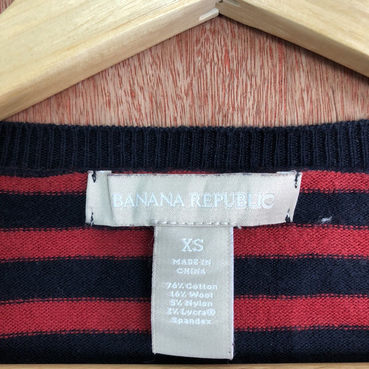 Japanese Brand × OVER THE STRiPES Banana Republic Stripes Black Red Cardigan #6111 Size US XS / EU 42 / 0 - 9 Thumbnail