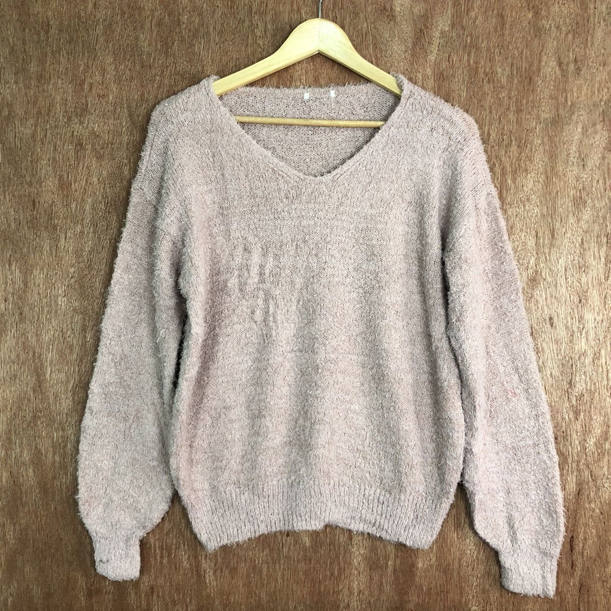 Homespun Knitwear × Japanese Brand × Vintage DLL Japan GU Pink Mohair Shag Shaggy Knitwear #c418 Size M / US 6-8 / IT 42-44 - 3 Thumbnail