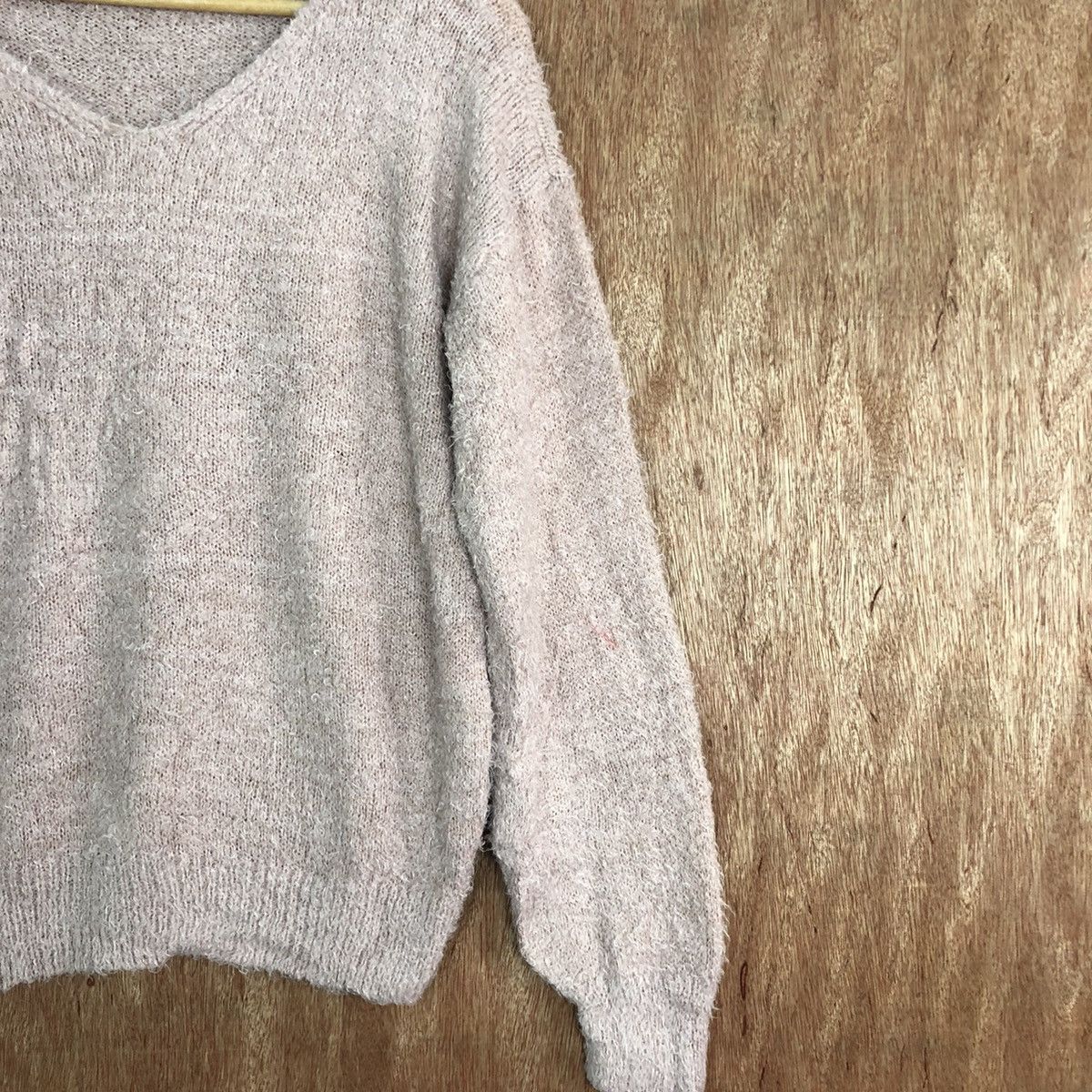 Homespun Knitwear × Japanese Brand × Vintage DLL Japan GU Pink Mohair Shag Shaggy Knitwear #c418 Size M / US 6-8 / IT 42-44 - 5 Thumbnail