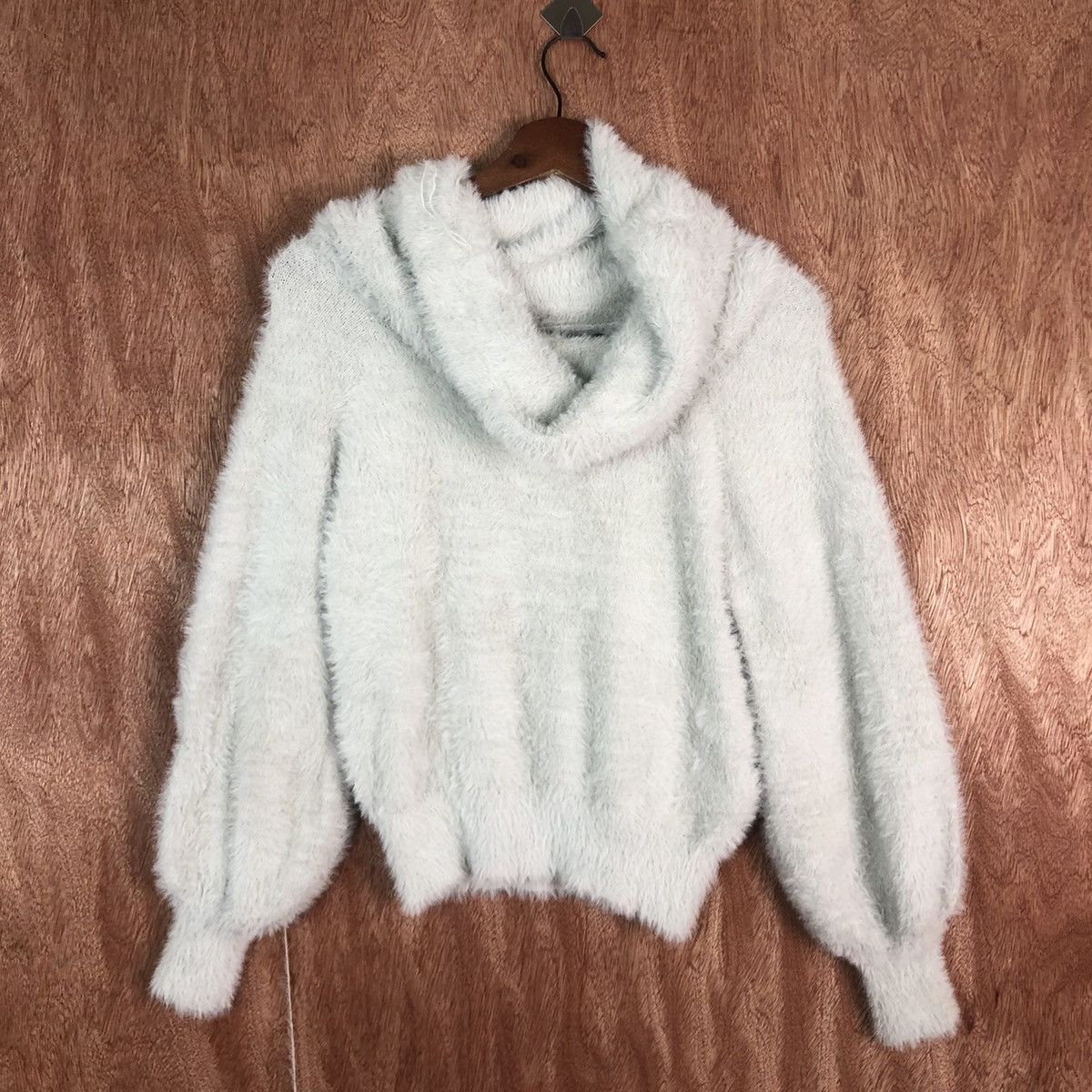 Japanese Brand Newlyme Grey Mohair Shag Shaggy knitwear #c411 Size S / US 4 / IT 40 - 3 Thumbnail