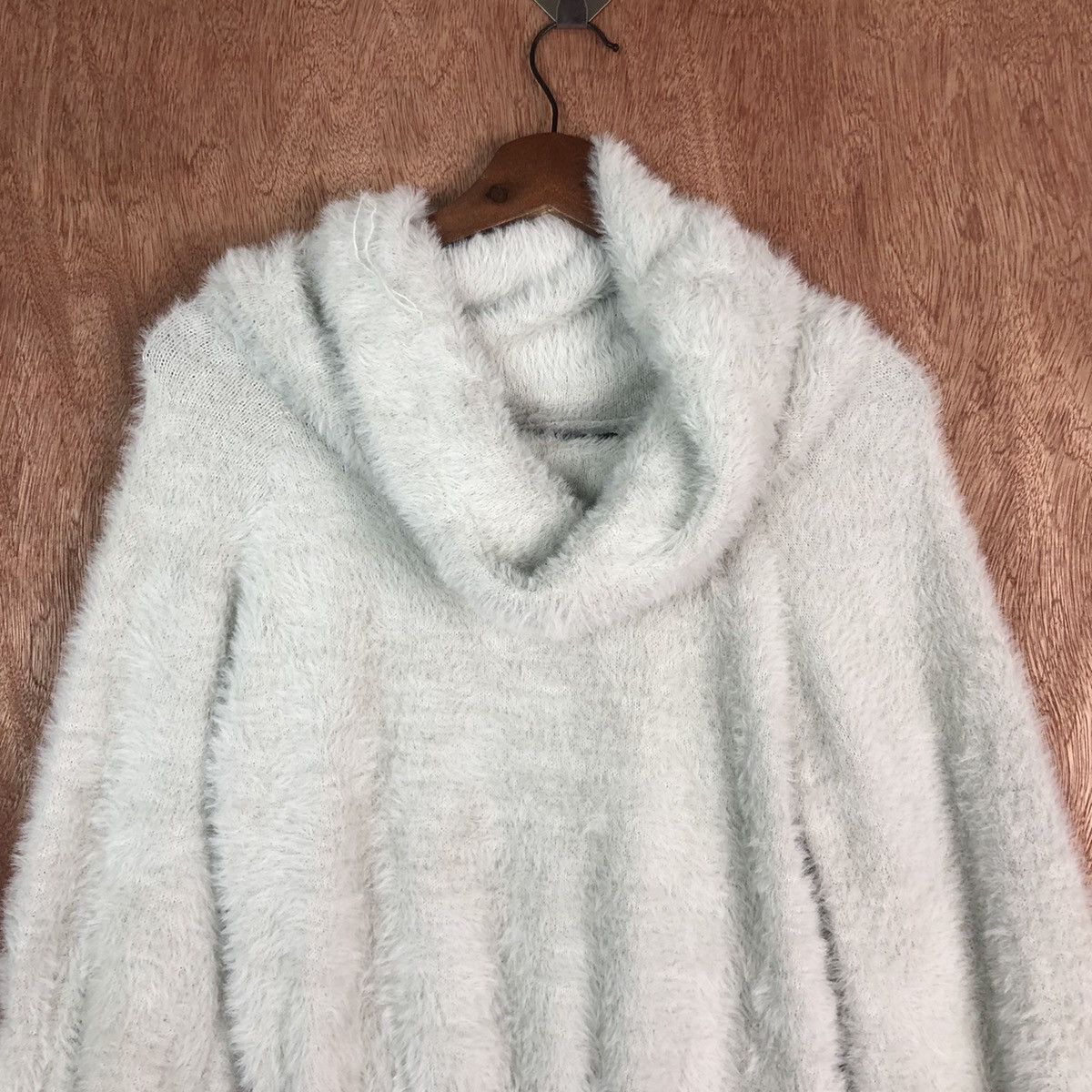 Japanese Brand Newlyme Grey Mohair Shag Shaggy knitwear #c411 Size S / US 4 / IT 40 - 2 Thumbnail