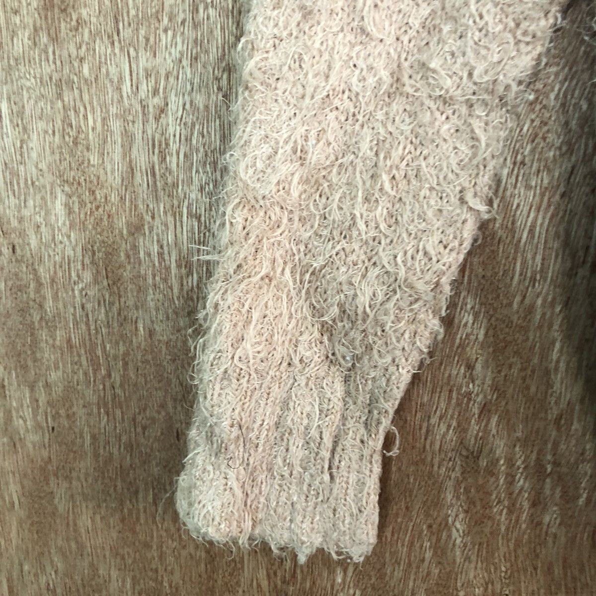 Homespun Knitwear Emsexcite Peach cardigan Mohair Shag Shaggy Knitwear #c373 Size US M / EU 48-50 / 2 - 6 Thumbnail