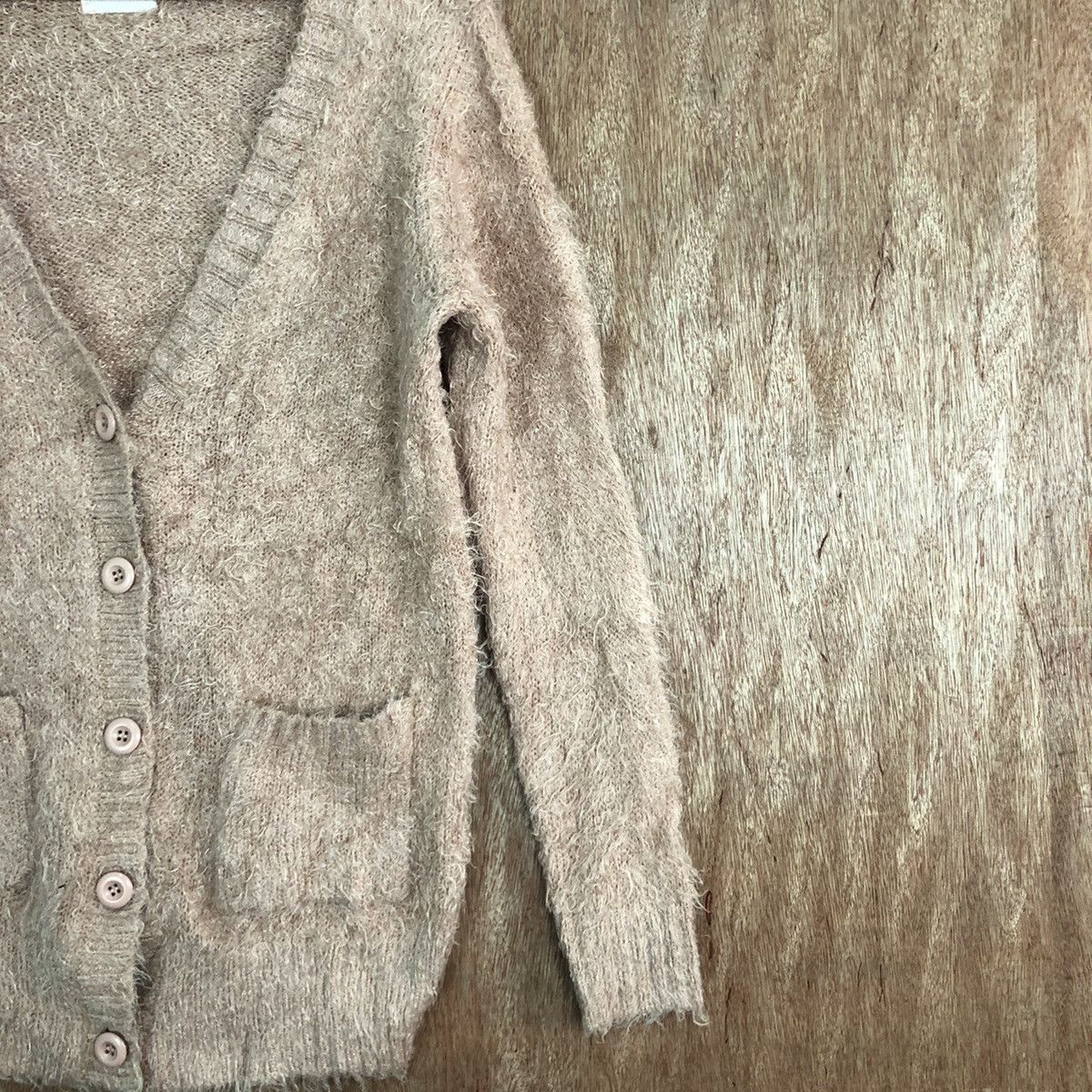 Homespun Knitwear Emsexcite Peach cardigan Mohair Shag Shaggy Knitwear #c373 Size US M / EU 48-50 / 2 - 5 Thumbnail