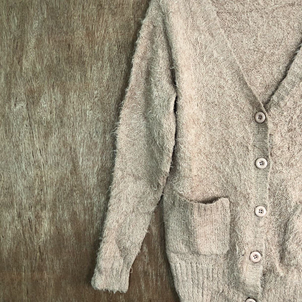Homespun Knitwear Emsexcite Peach cardigan Mohair Shag Shaggy Knitwear #c373 Size US M / EU 48-50 / 2 - 7 Thumbnail