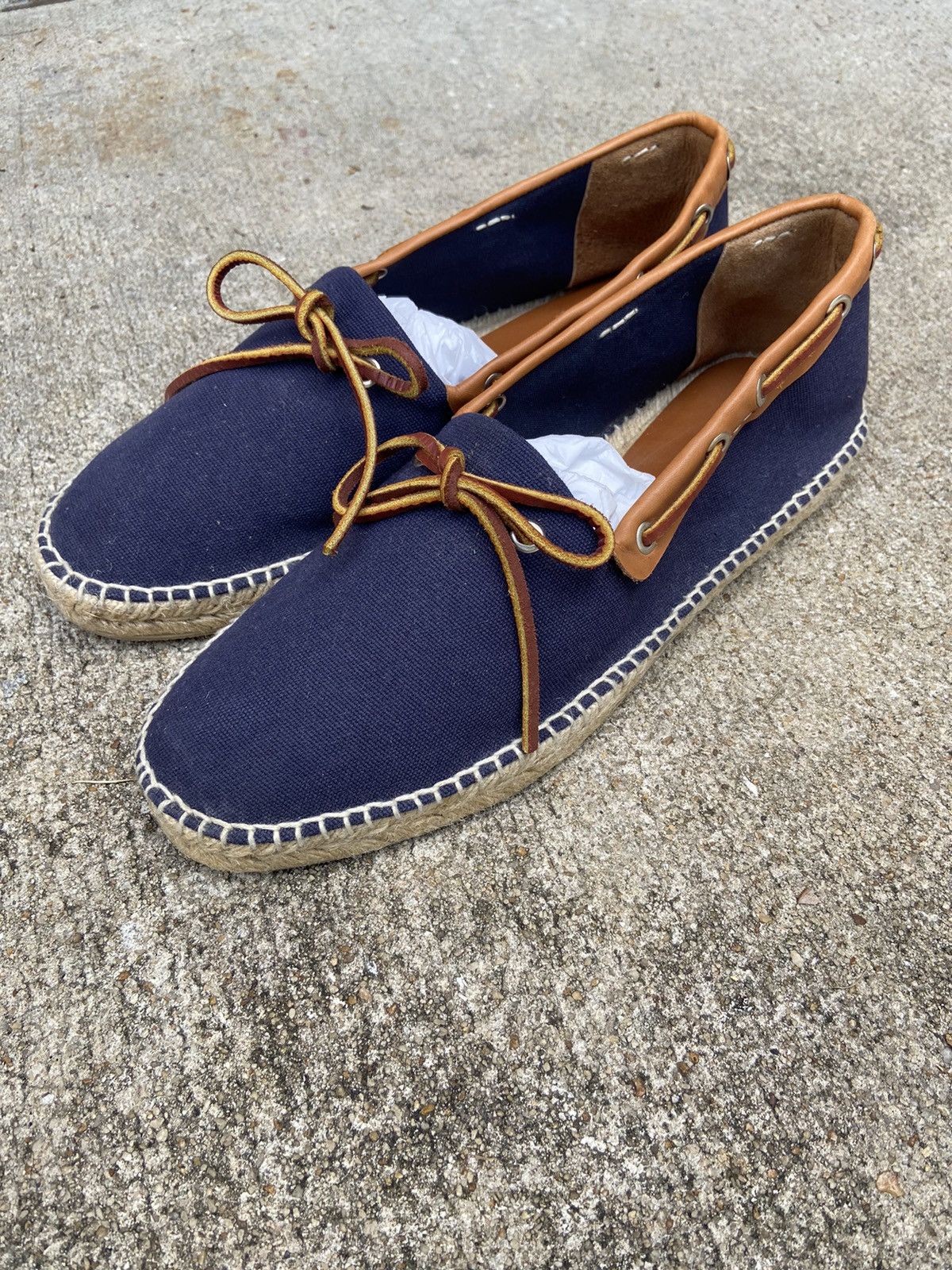 Purple Label canvas/leather espadrilles