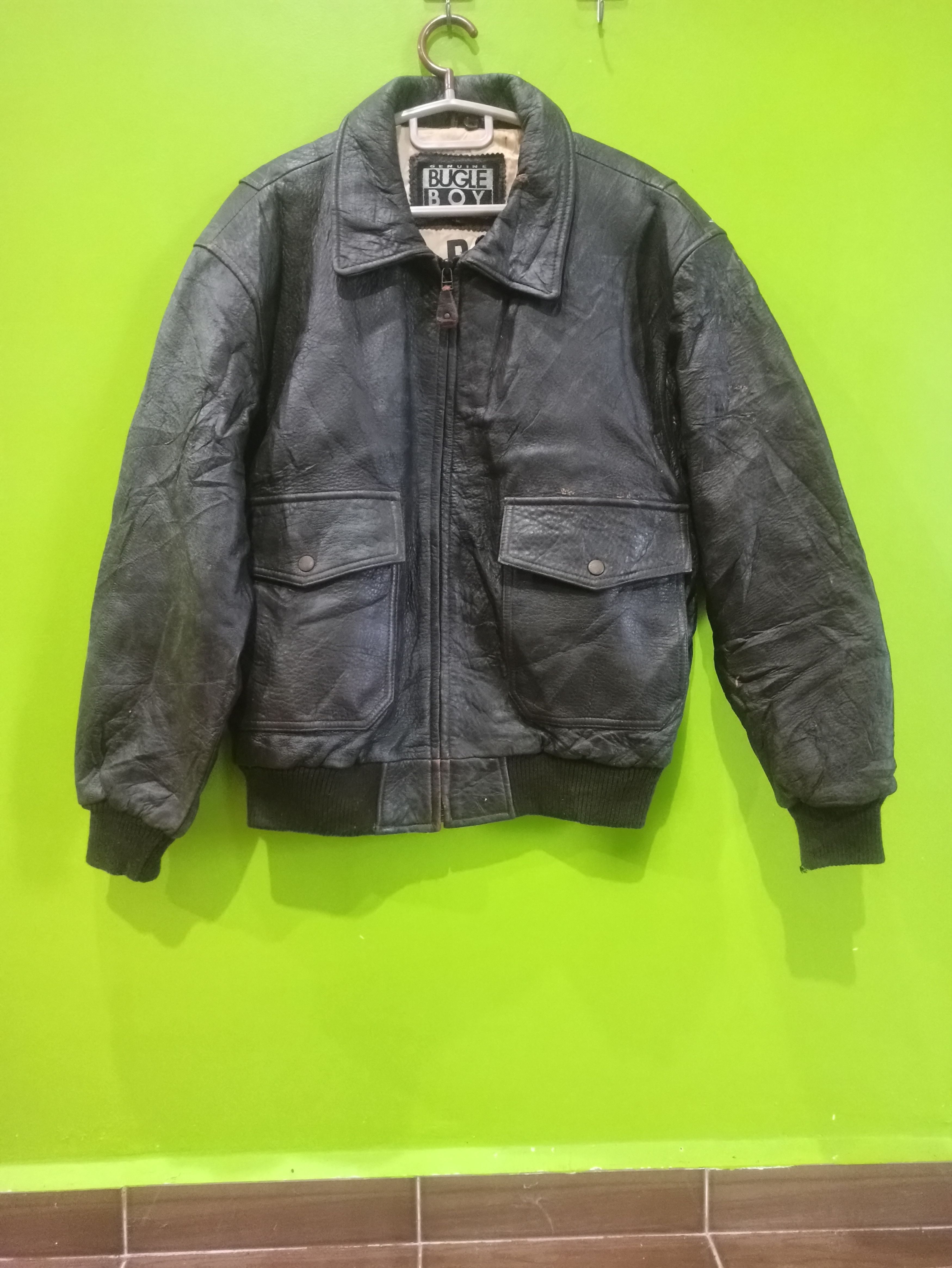 ジャケット・アウター 90s archive BUGLE BOY leather jacket A-2 Black