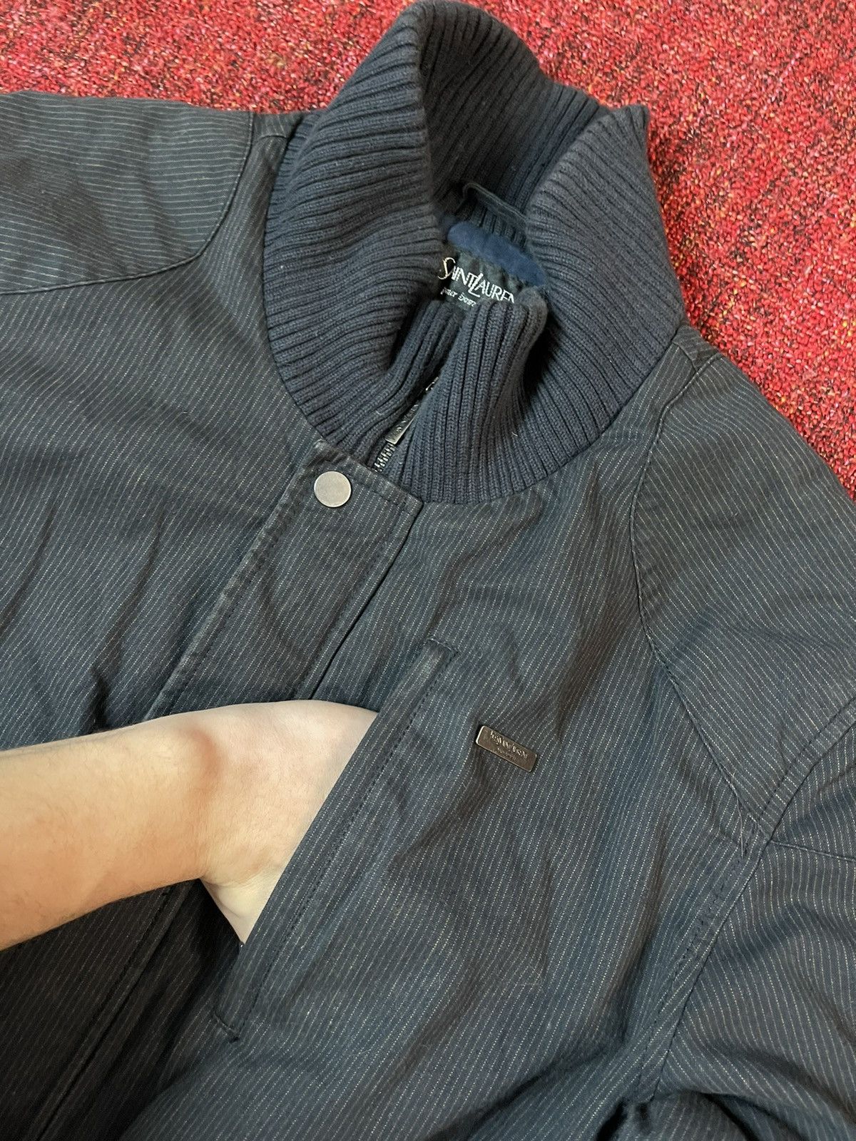 Designer × Vintage × Yves Saint Laurent Yves Saint Laurent YSL vintage 90s striped jacket Size US L / EU 52-54 / 3 - 3 Thumbnail