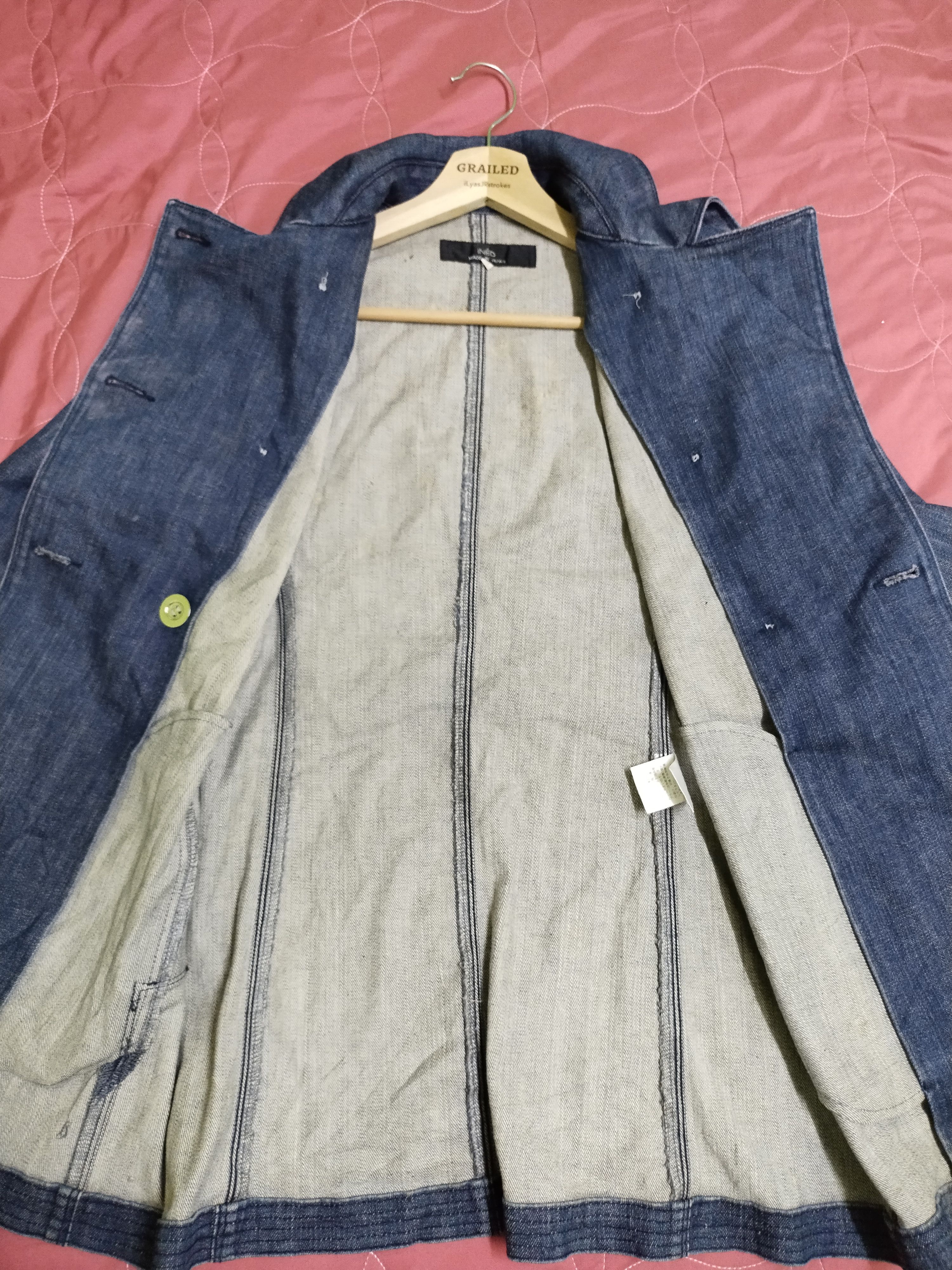 Japanese Brand × Y's × Yohji Yamamoto VTG Ined Denim Jacket Size S / US 4 / IT 40 - 10 Thumbnail