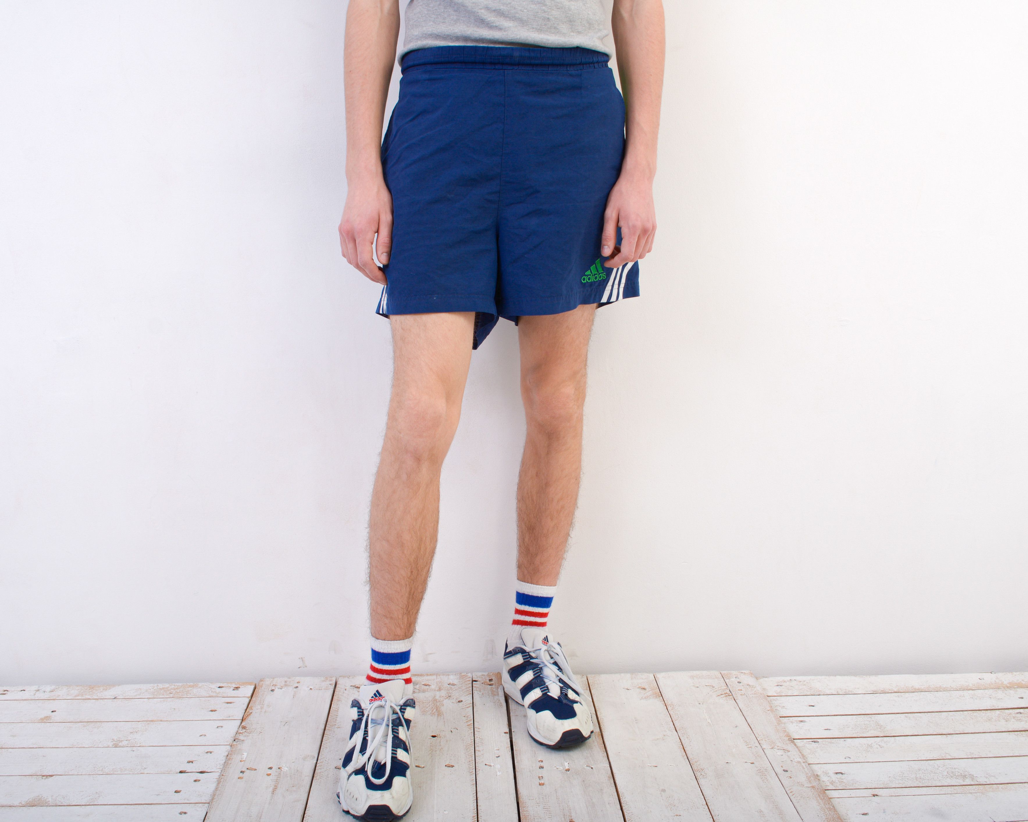 Adidas × Vintage W42 Shorts L Swim Trunks Retro Polyester Blue Beach Pool Size US 42 / EU 58 - 2 Thumbnail