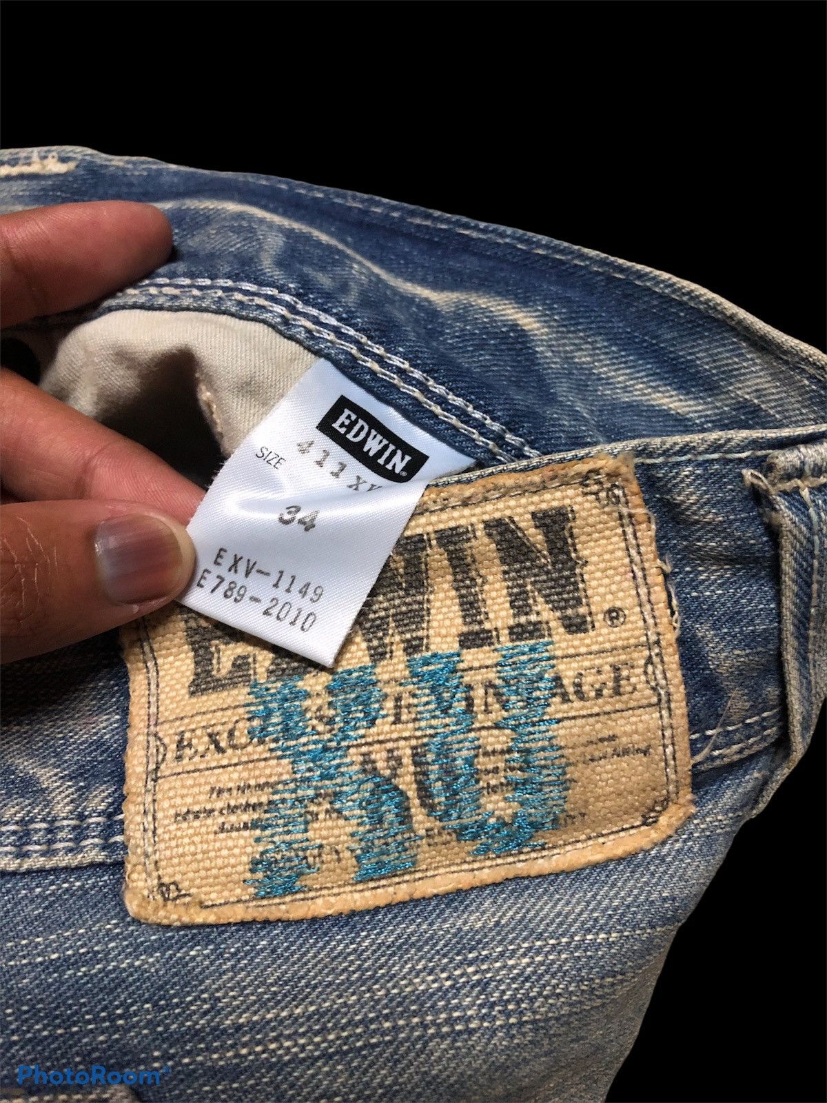 Edwin FLARE⚡️⚡️EDWIN WASHED BLUE DISTRESSED DENIM Size US 36 / EU 52 - 4 Thumbnail