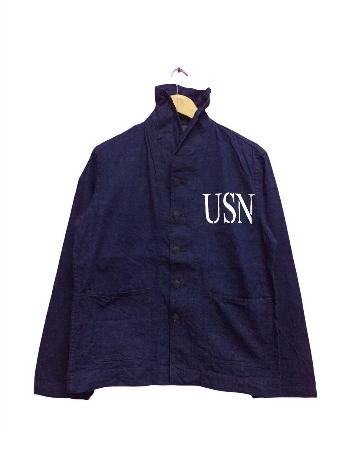image of The Real Mccoys x USN The Real Mccoy’S United State Navy Denim Jackets in Blue, Men's (Size Medium)