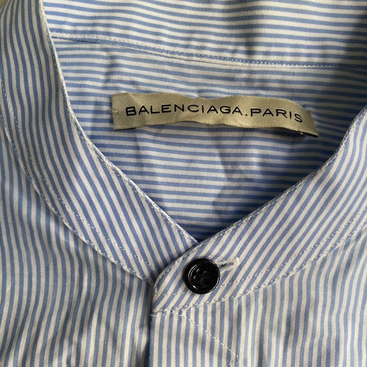 Balenciaga 2005 Nicolas Ghesquiere Blue/White Stripe Shirt Size US S / EU 44-46 / 1 - 4 Thumbnail