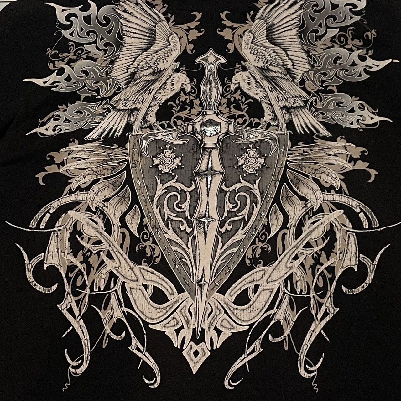 Affliction × Ed Hardy Rare Wings Cross Y2K Fashion Style Tee Streetwear Size US XL / EU 56 / 4 - 2 Thumbnail
