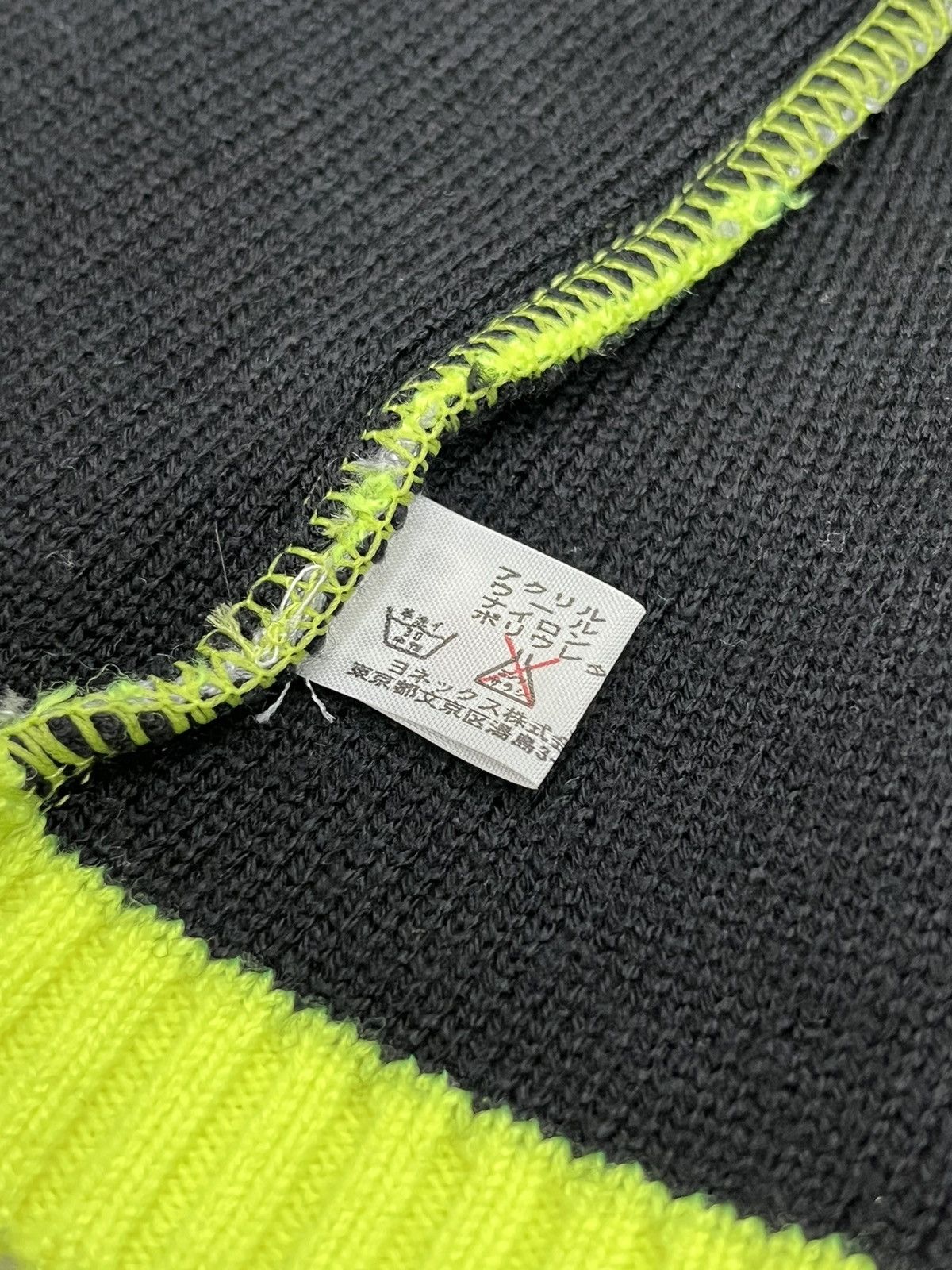 Japanese Brand × Sports Specialties × Vintage 🔥 90's YONEX Neon Green Stripes Acrylic Blend Beanie Japan Size ONE SIZE - 4 Thumbnail