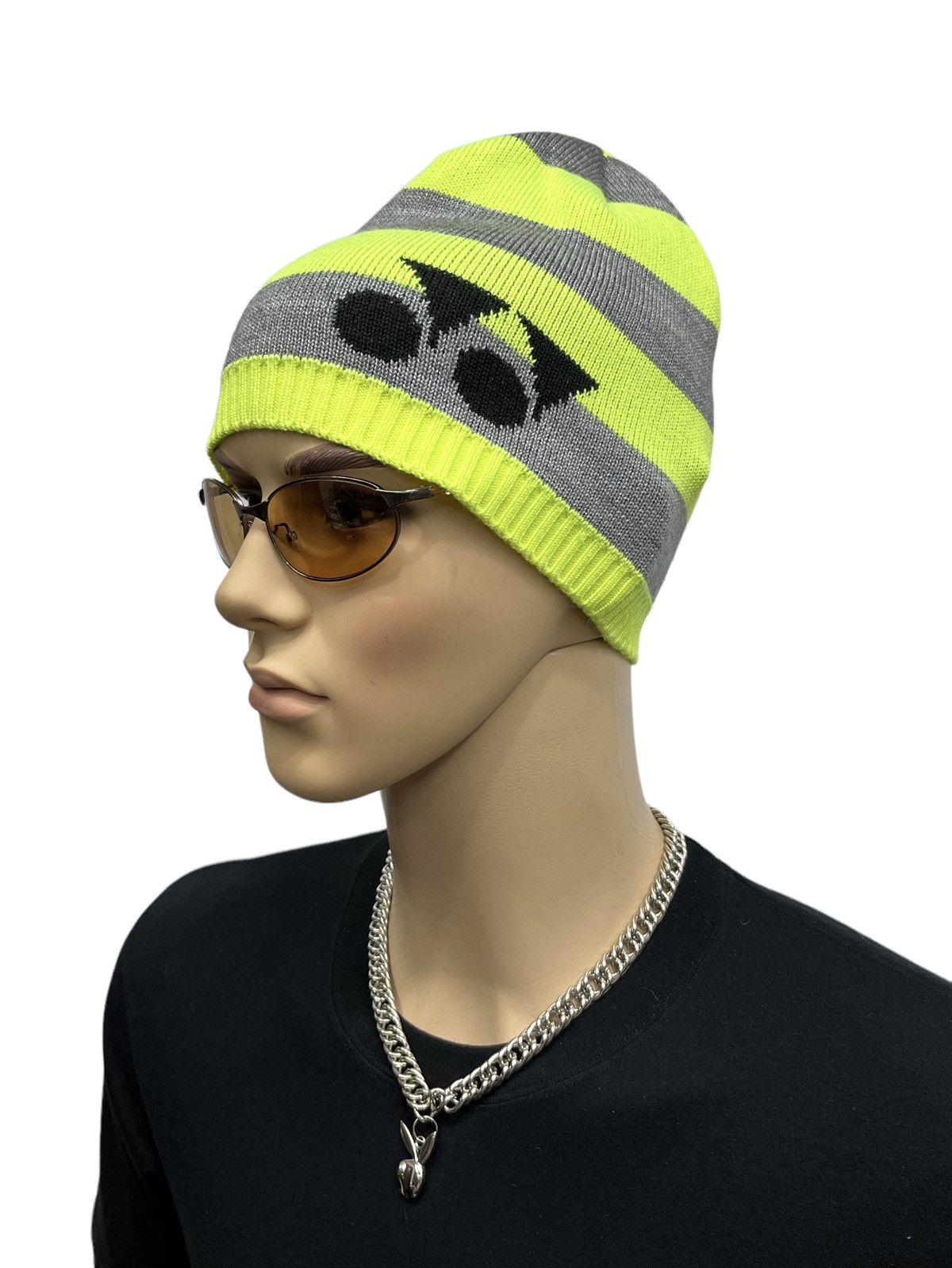 Japanese Brand × Sports Specialties × Vintage 🔥 90's YONEX Neon Green Stripes Acrylic Blend Beanie Japan Size ONE SIZE - 1 Thumbnail