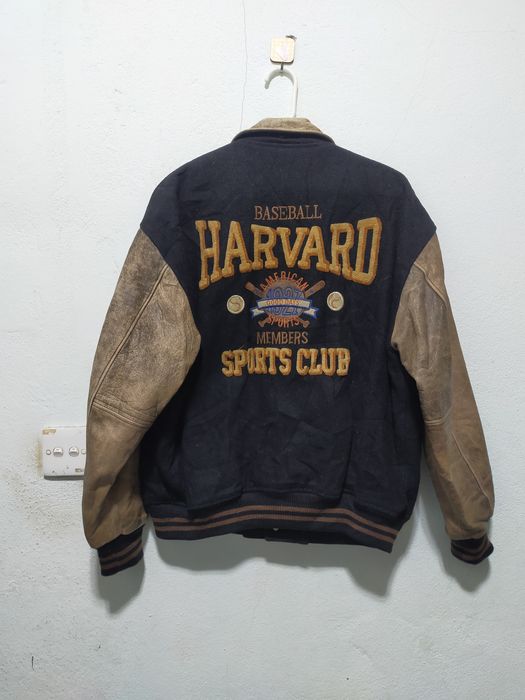 Hysteric Glamour Harvard Baseball varsity jacket leather sleeve Grailed