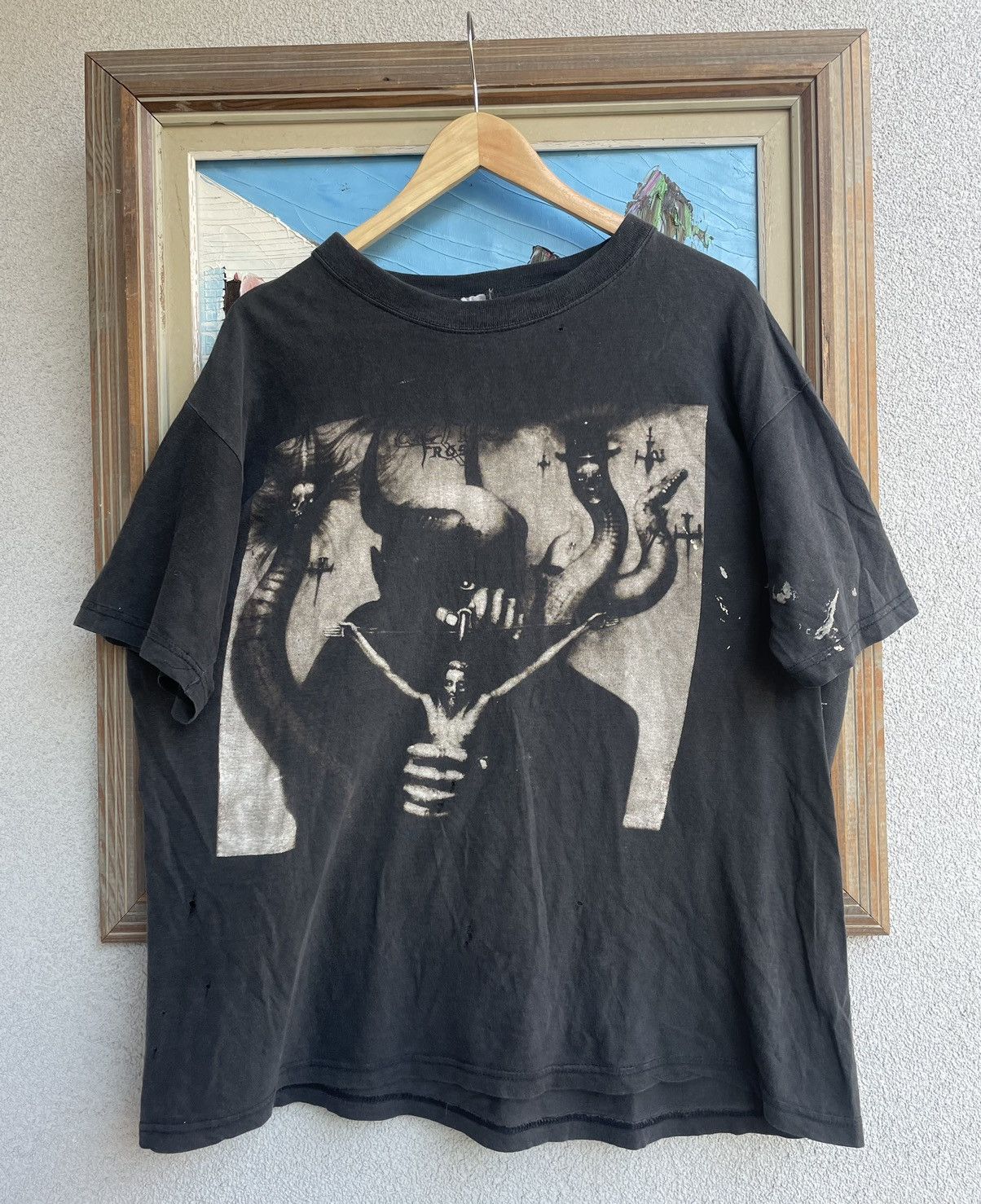 Band Tees Celtic Frost To Mega Therion Vintage Distressed Band Tee Size US L / EU 52-54 / 3 - 1 Thumbnail