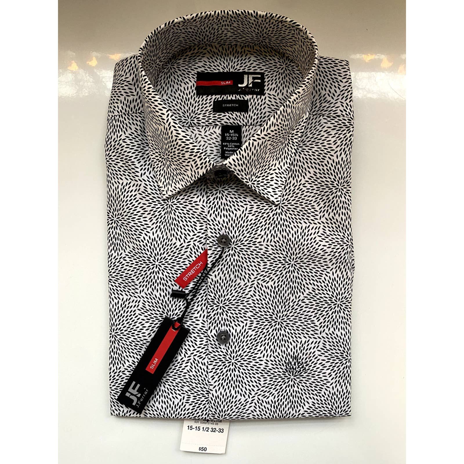 jf j ferrar slim fit dress shirt and tie set