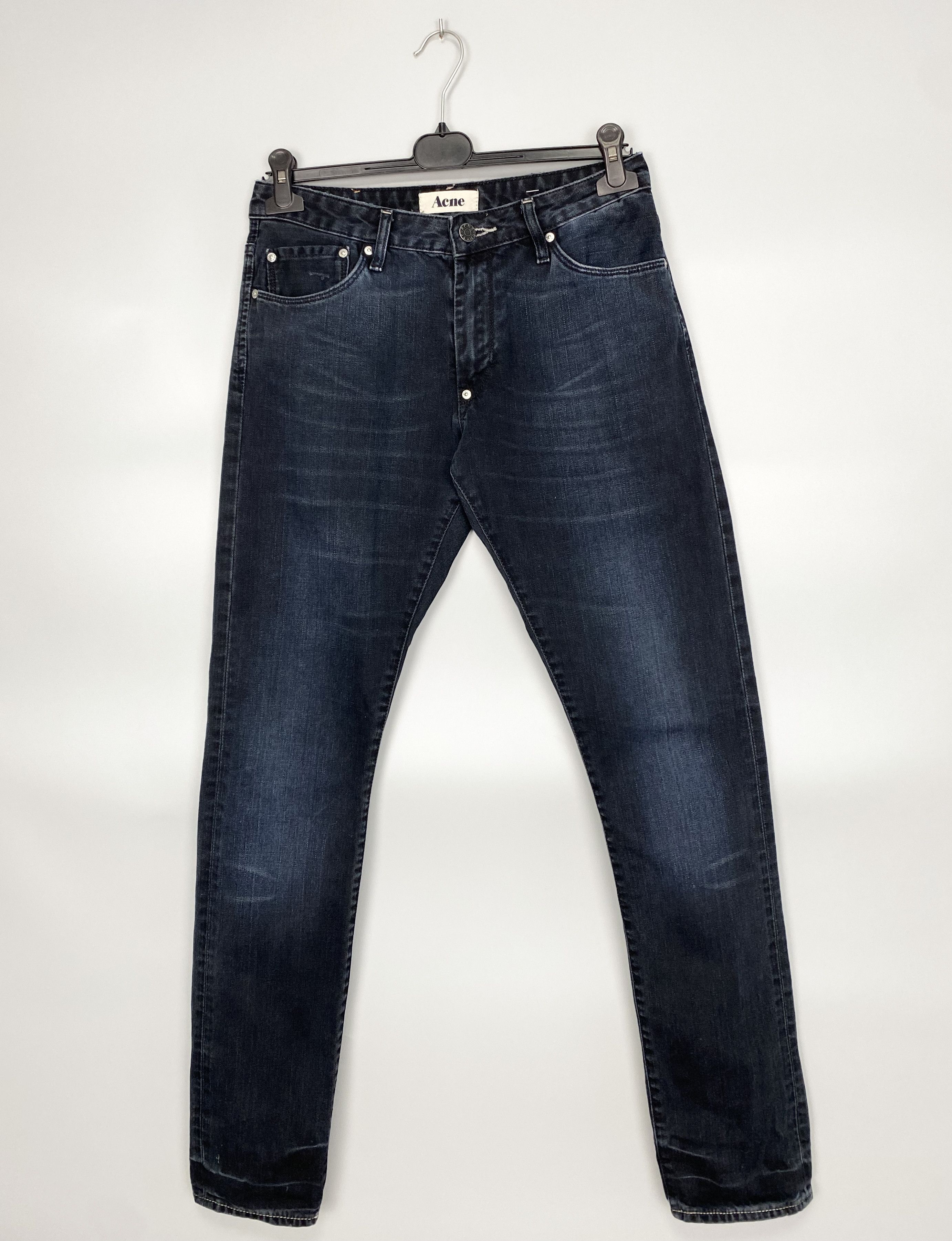 Acne Studios ACNE Hug Black Ness Jeans Leather Patch Size US 27 - 1 Thumbnail