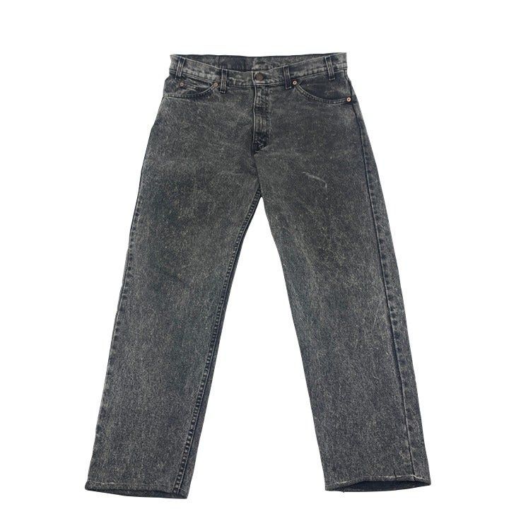 Black Acid Wash Levi's Jeans Made In USA 36x30
