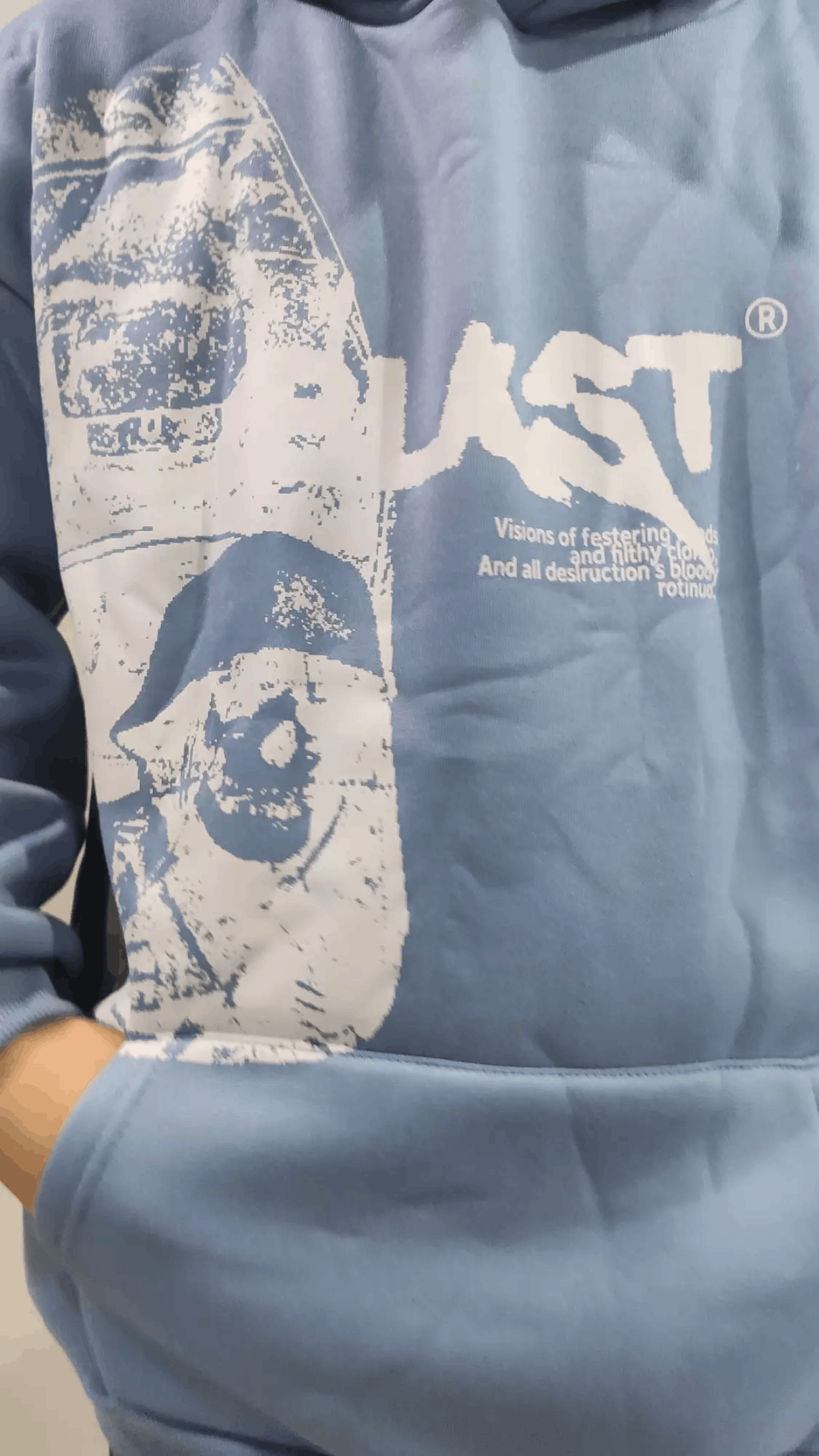 Japanese Brand Blue Color Alphabet Blast Print Hoodie Size US M / EU 48-50 / 2 - 3 Thumbnail