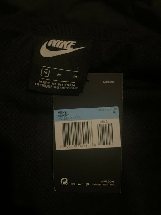 Nike Sportswear Big Swoosh Logo Woven Jacket AR3132-100 White Windbreaker  Rare