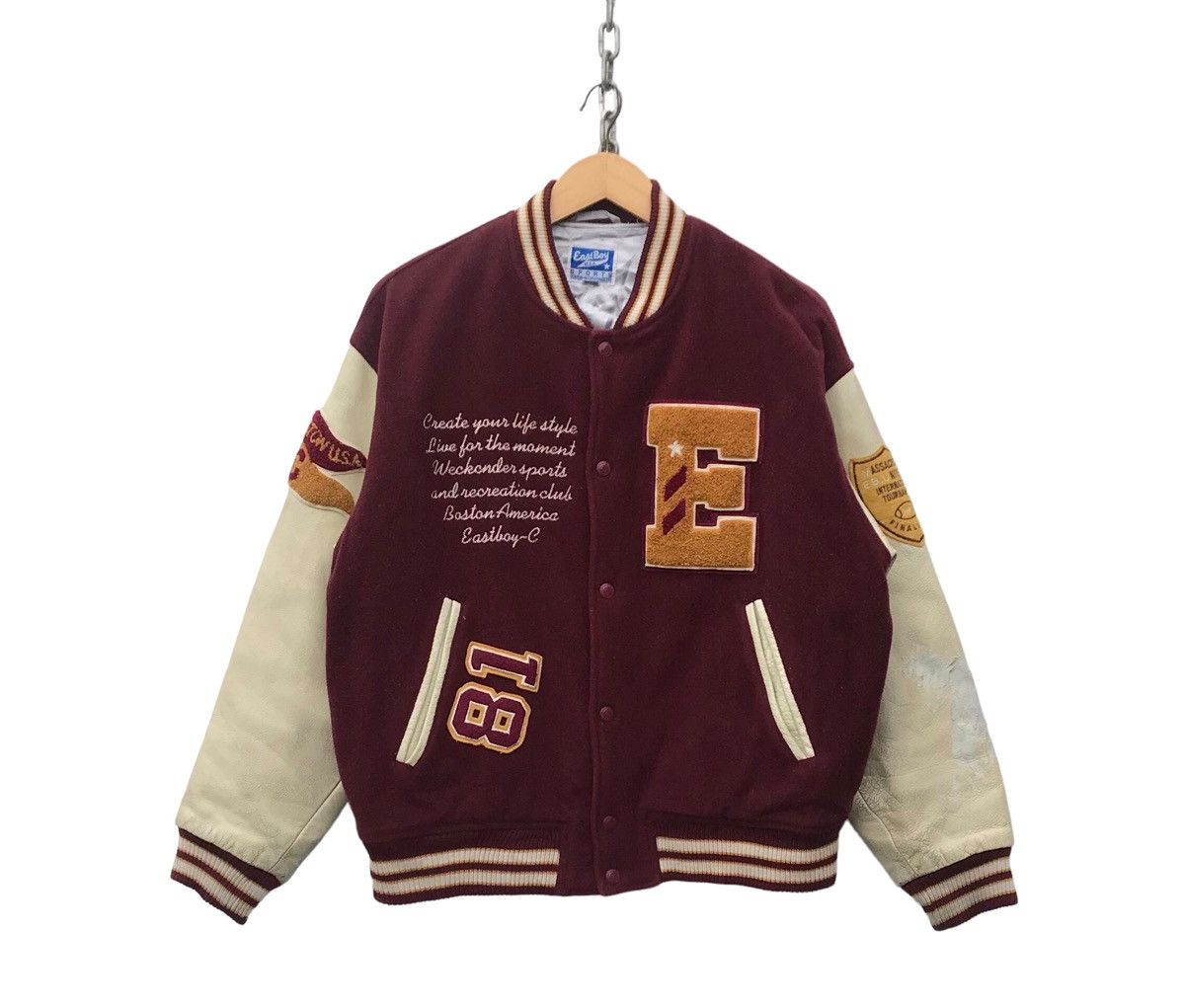 Vintage Vintage East Boy Varsity Jacket Streetwear Fashion Jacket Size US L / EU 52-54 / 3 - 1 Thumbnail